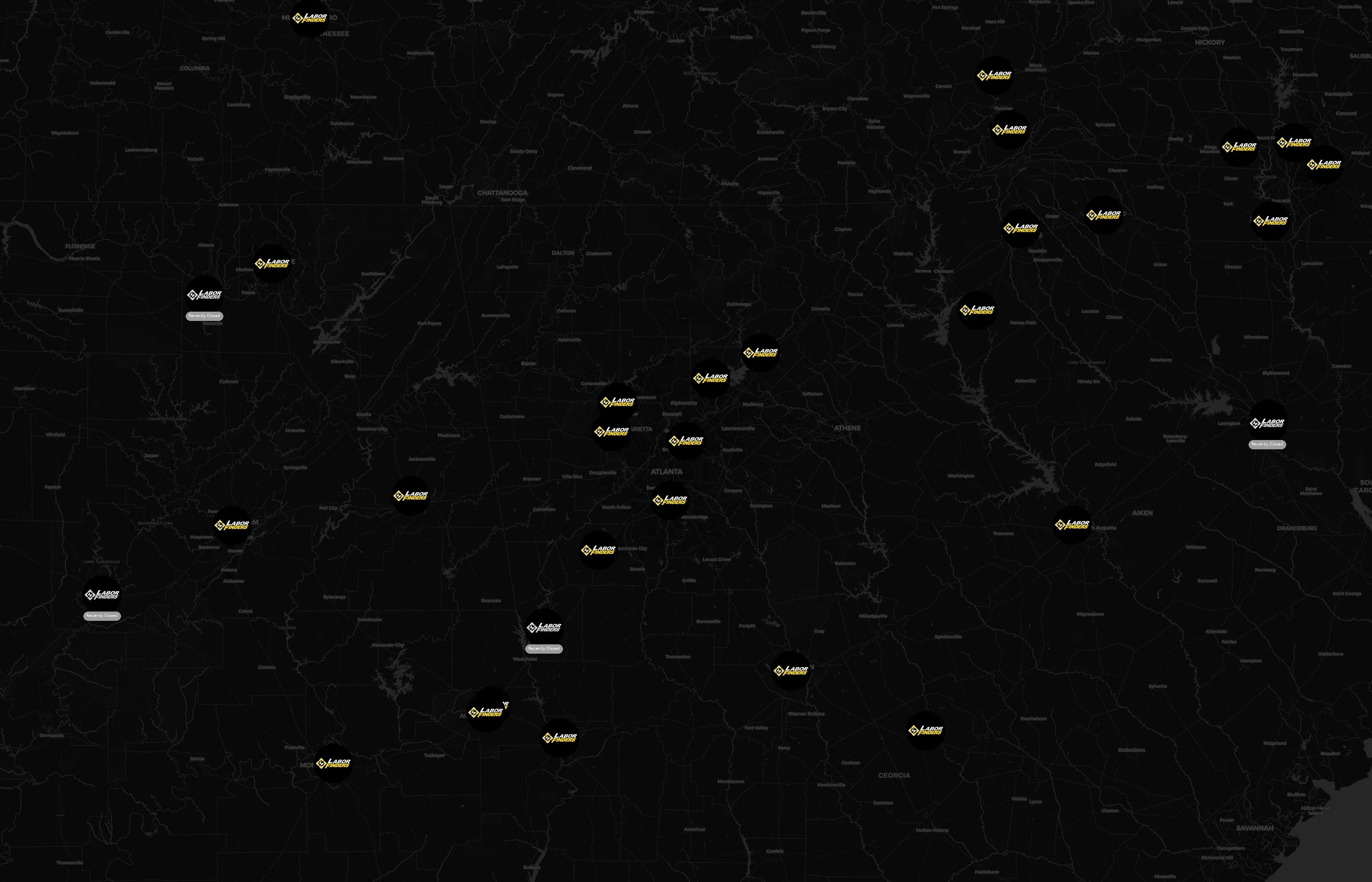 Labor Finders city distribution