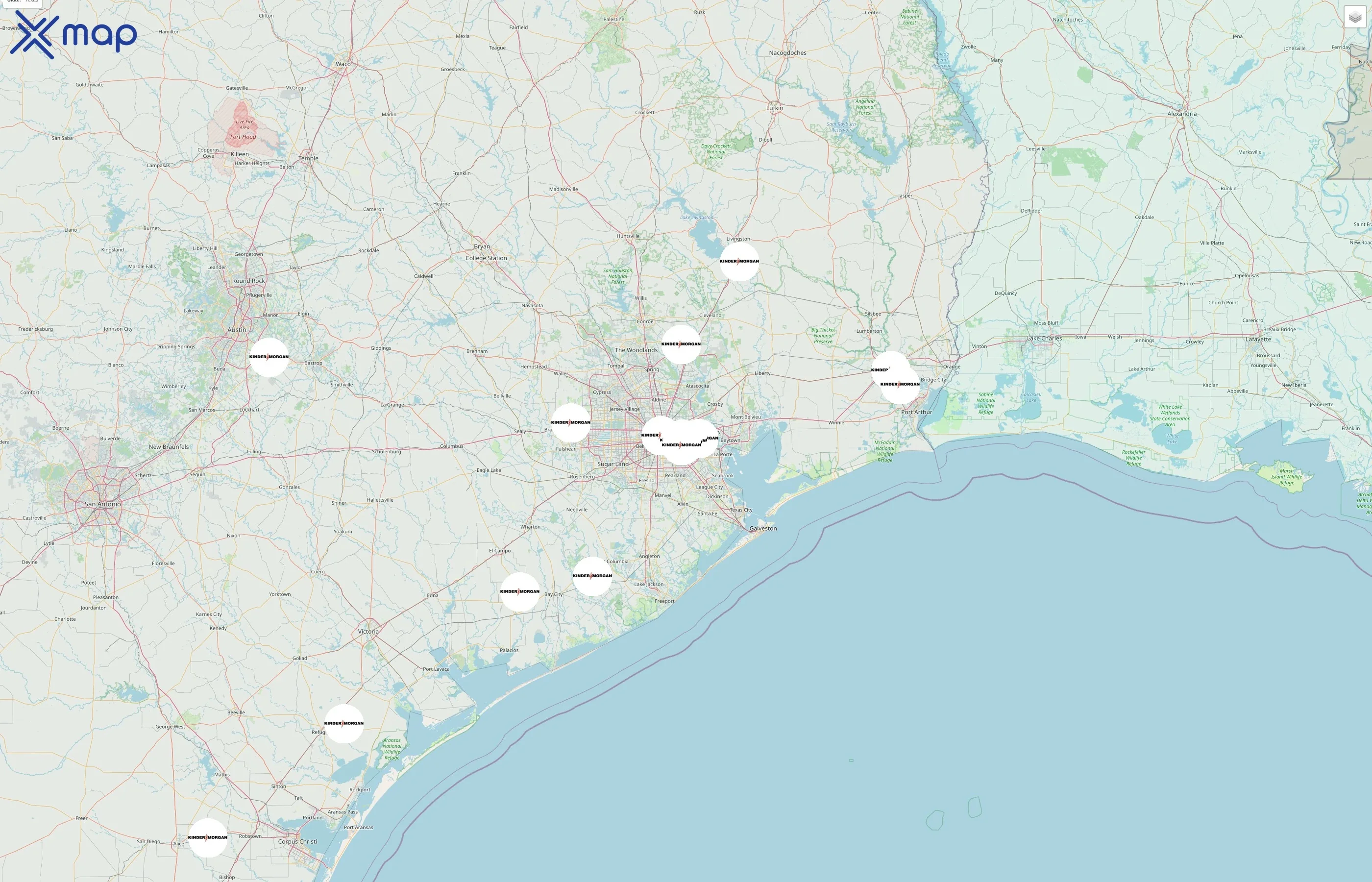 Kinder Morgan street hotspots