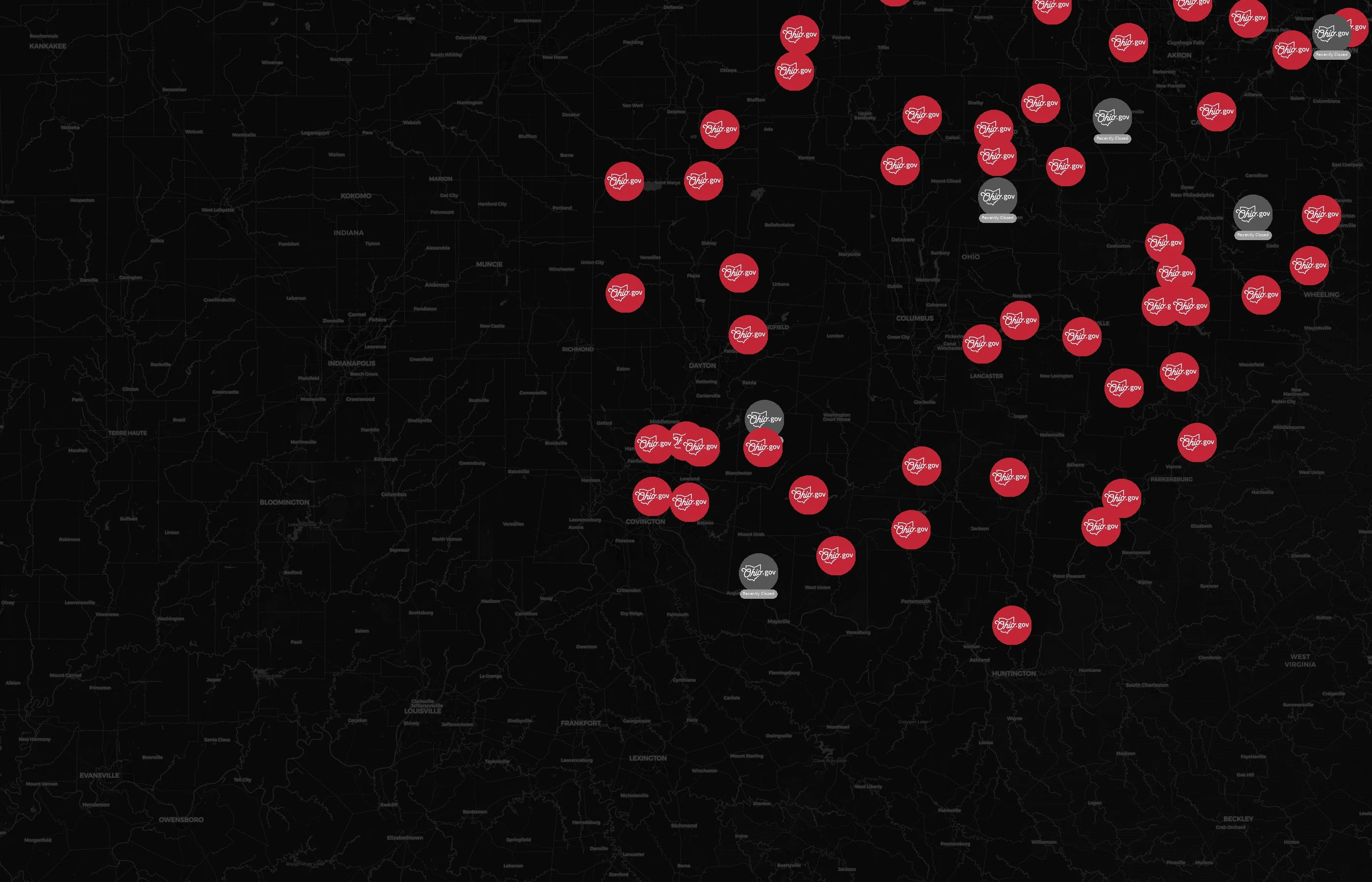 Ohio Department of Transportation city distribution