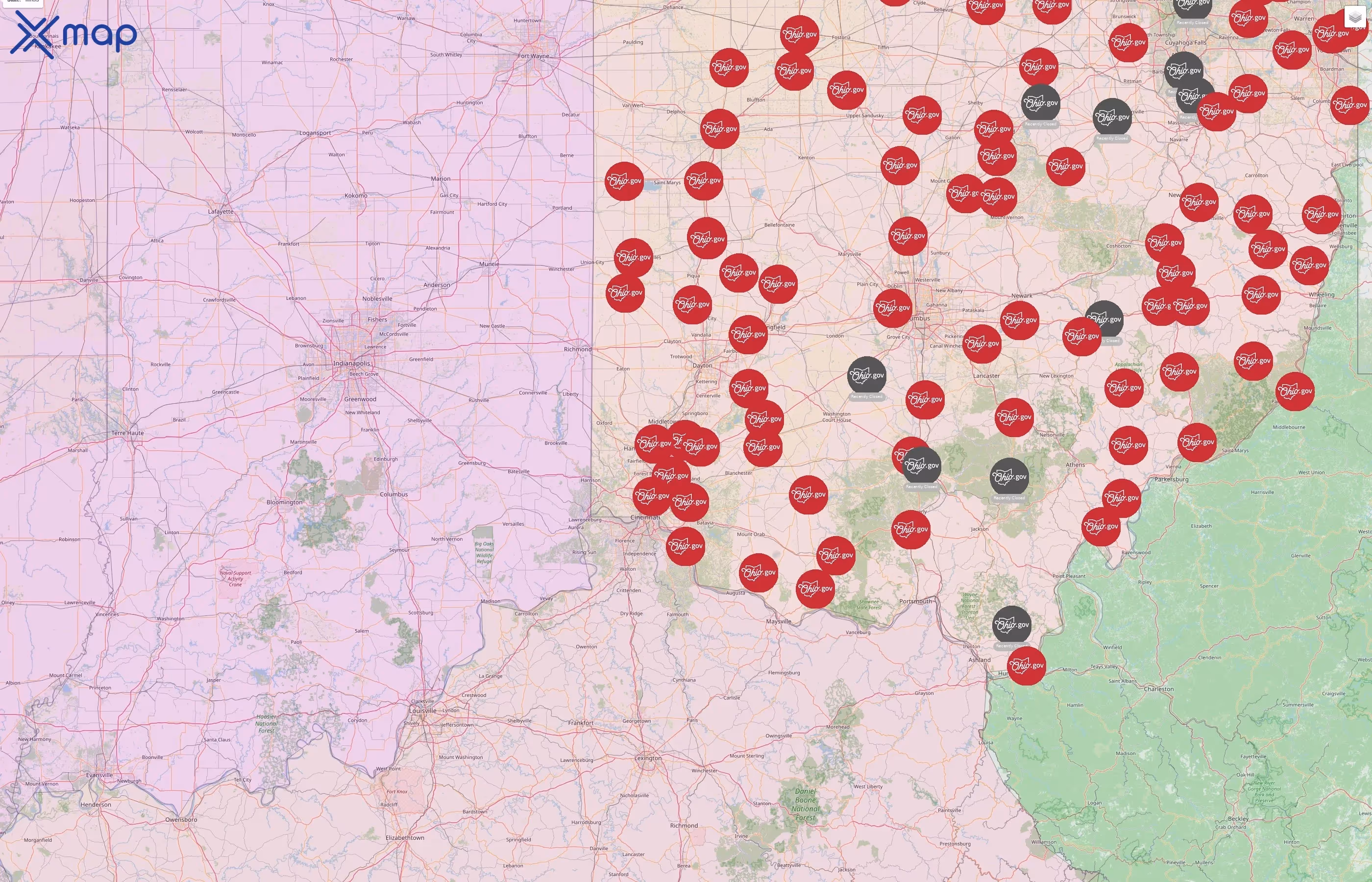 Ohio Department of Transportation street hotspots