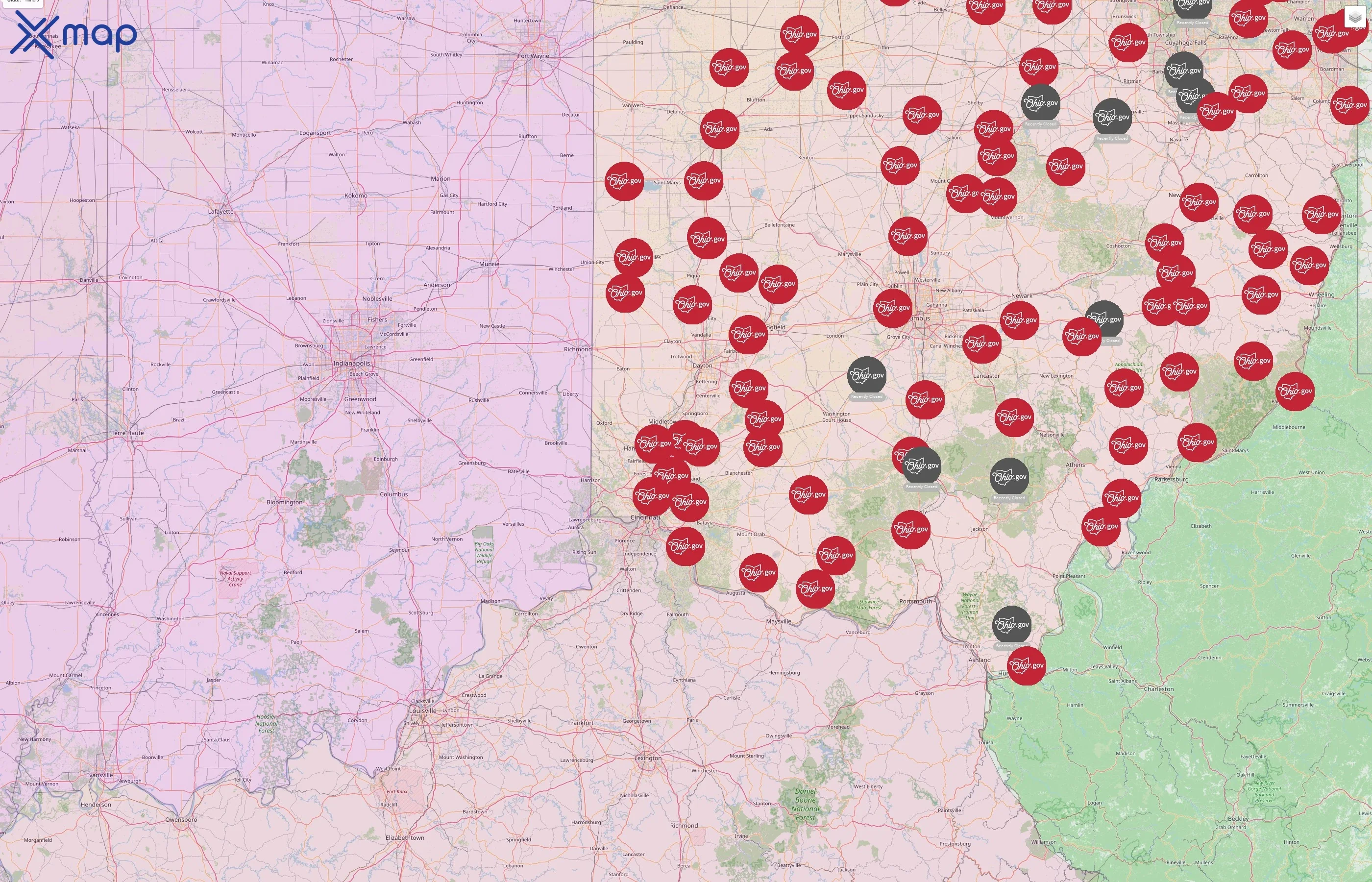 Ohio Department of Transportation street hotspots