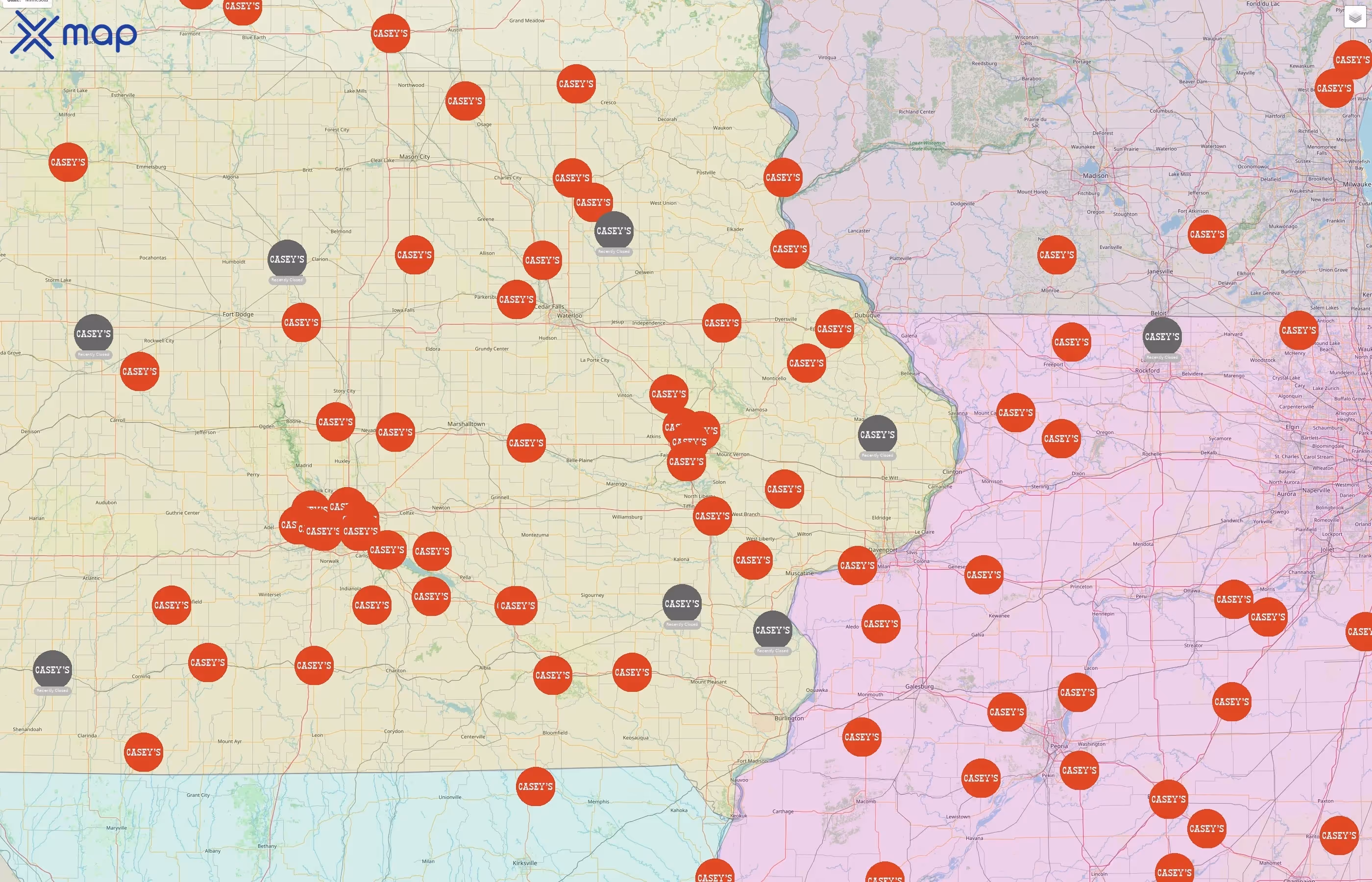Casey's General Stores street hotspots