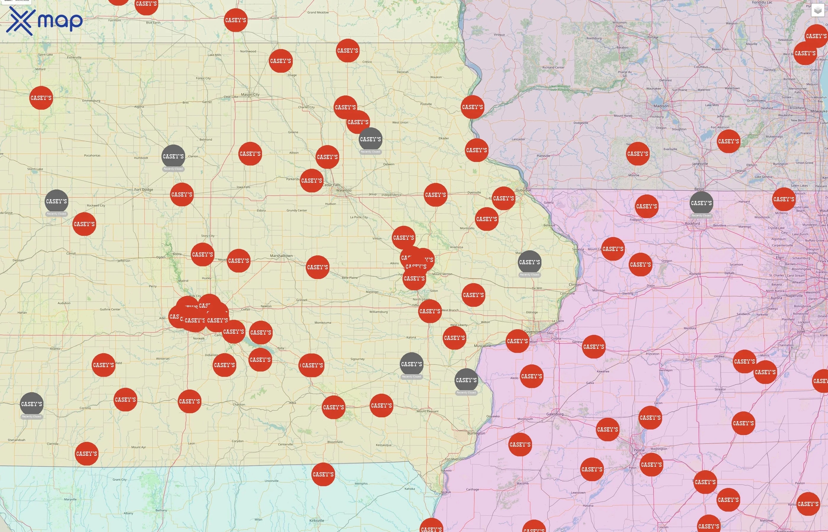 Casey's General Stores street hotspots