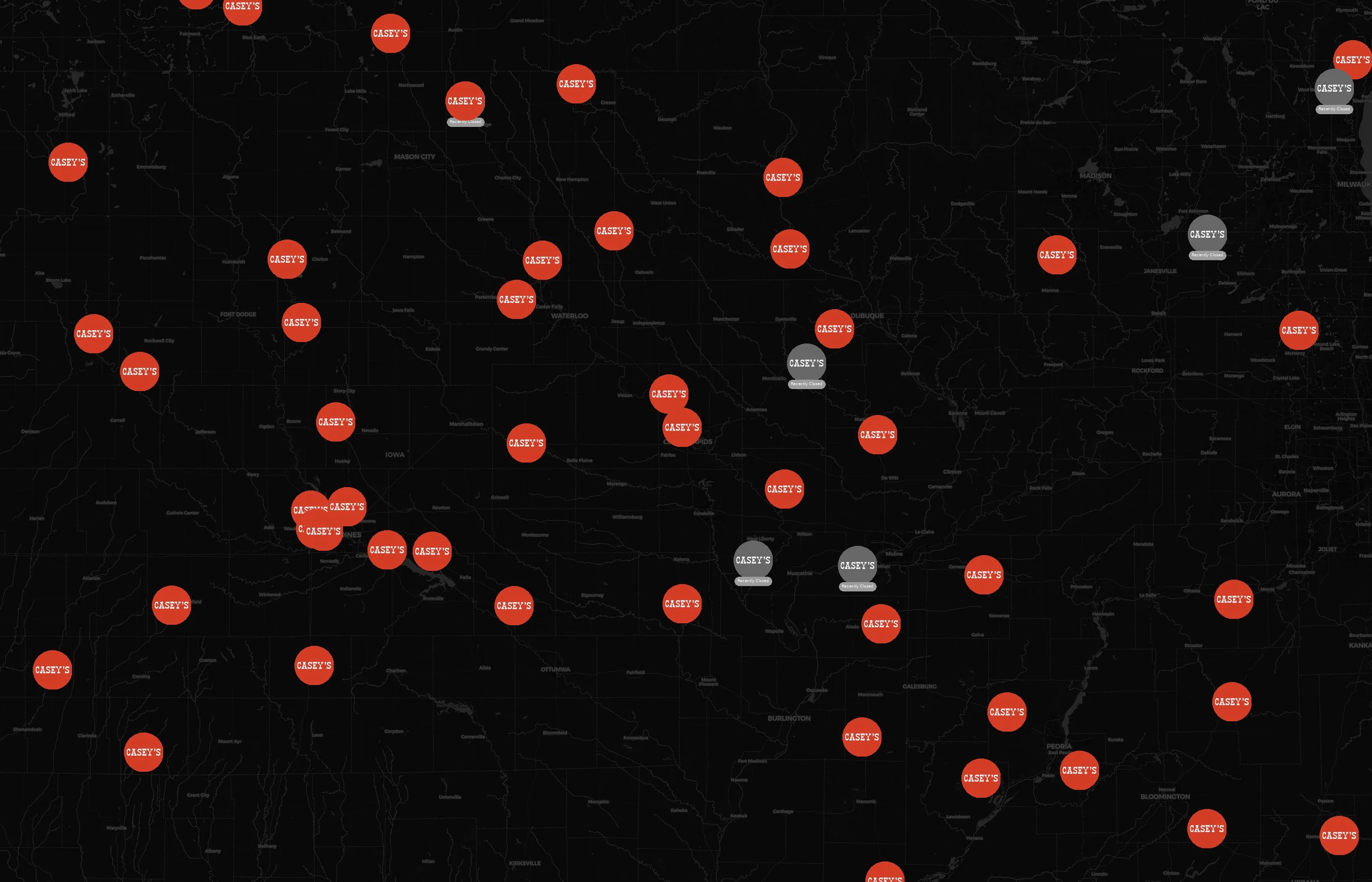 Casey's General Stores city distribution