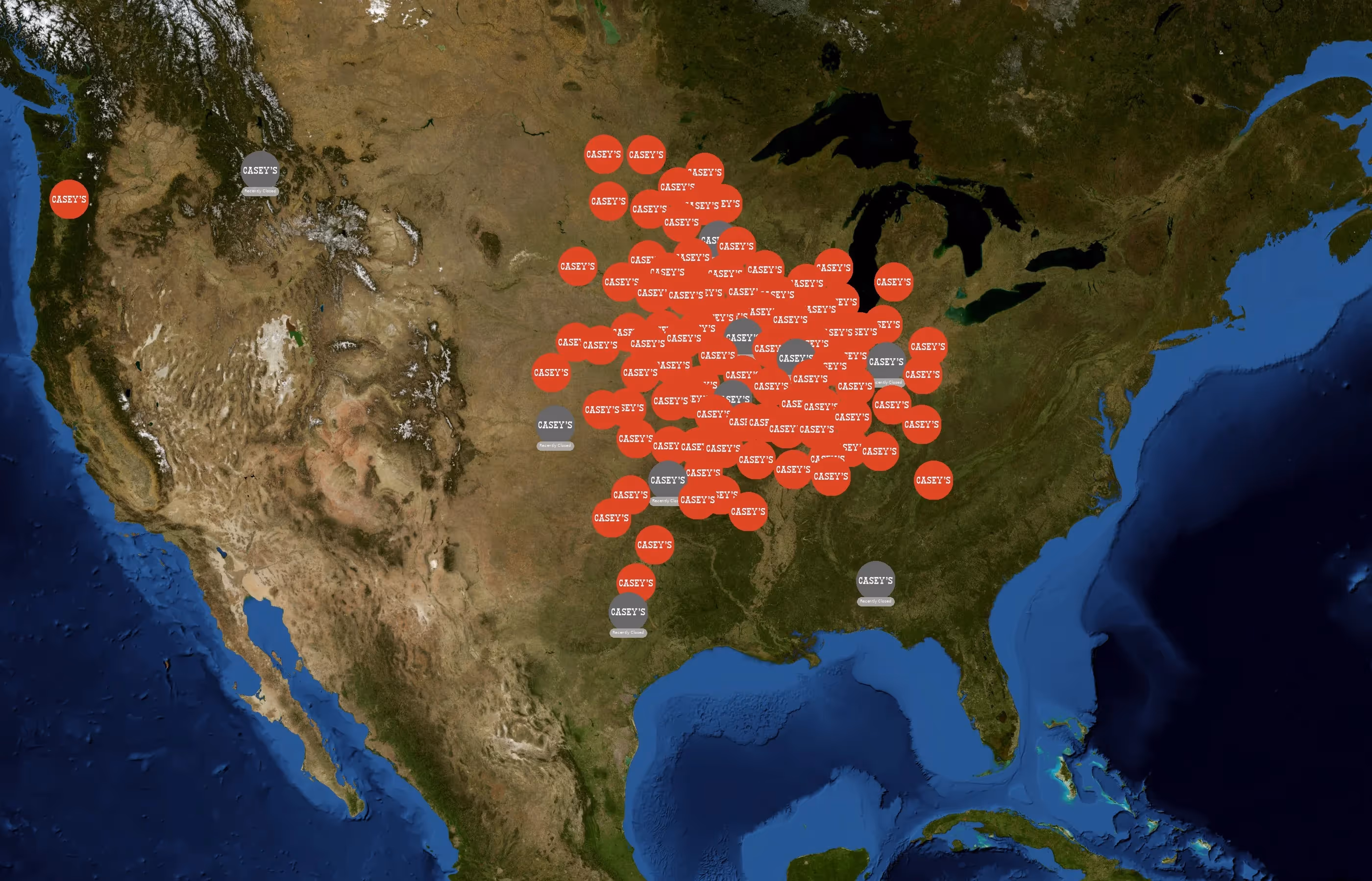 Casey's General Stores state distribution