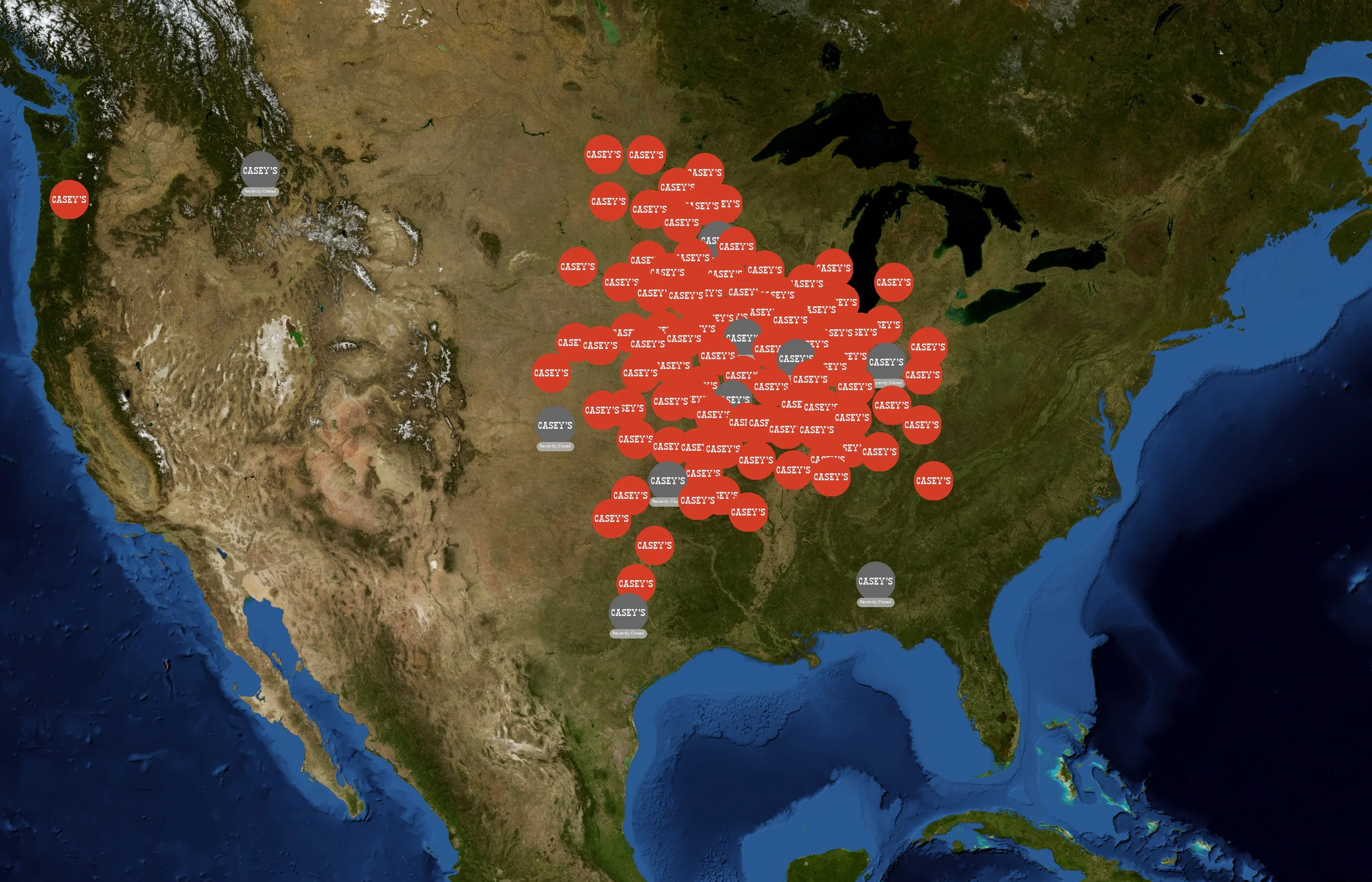 Casey's General Stores state distribution