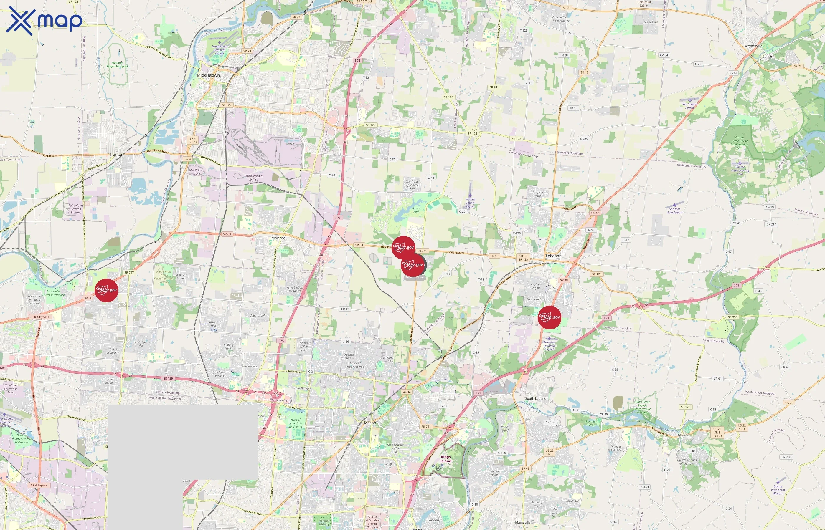 Ohio Department of Transportation area coverage