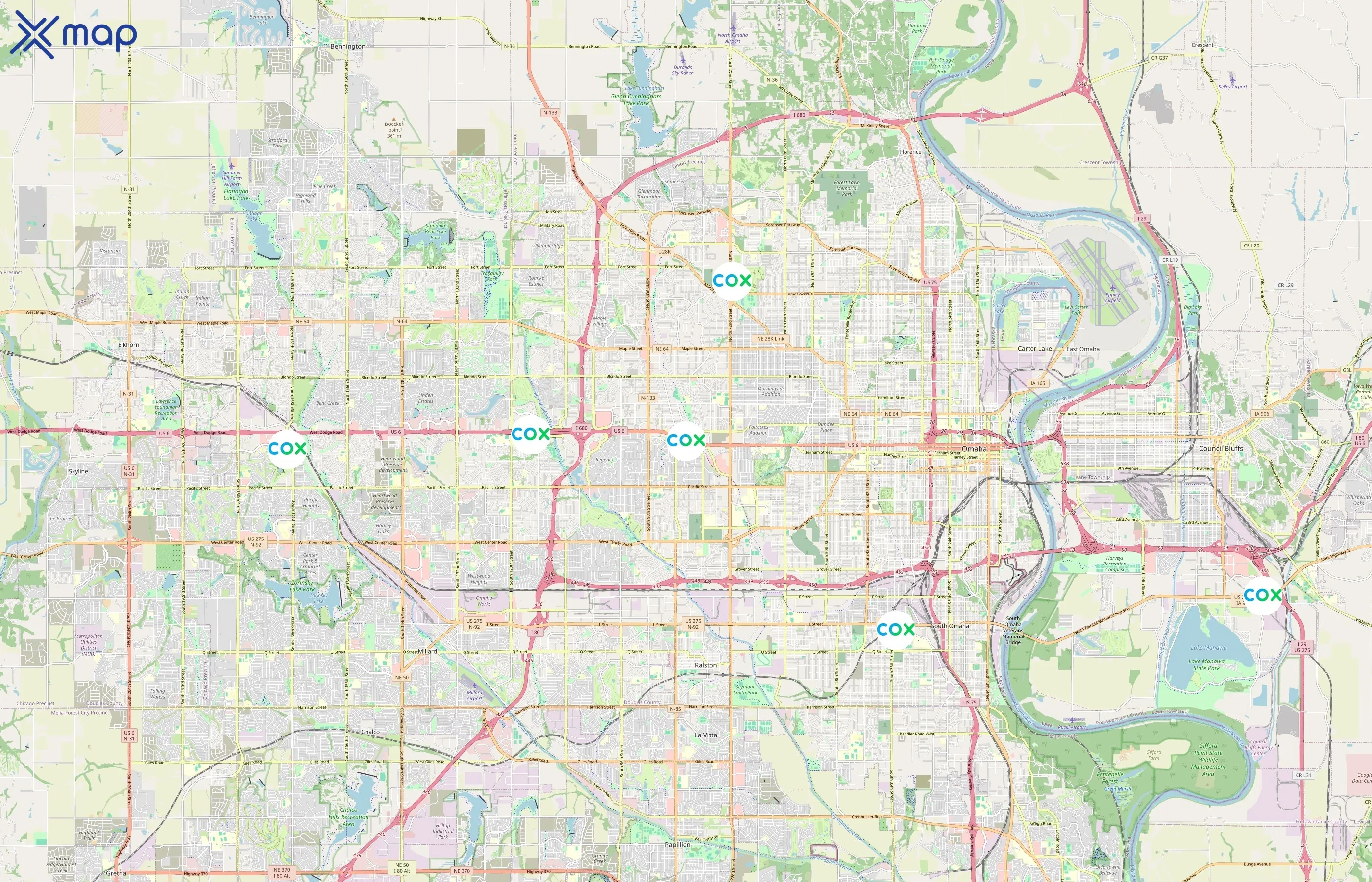 Cox Communications area coverage