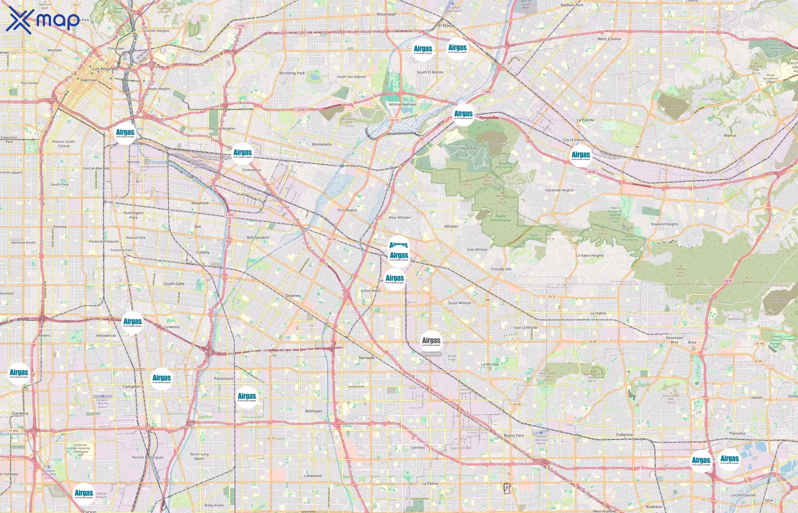 Airgas area coverage