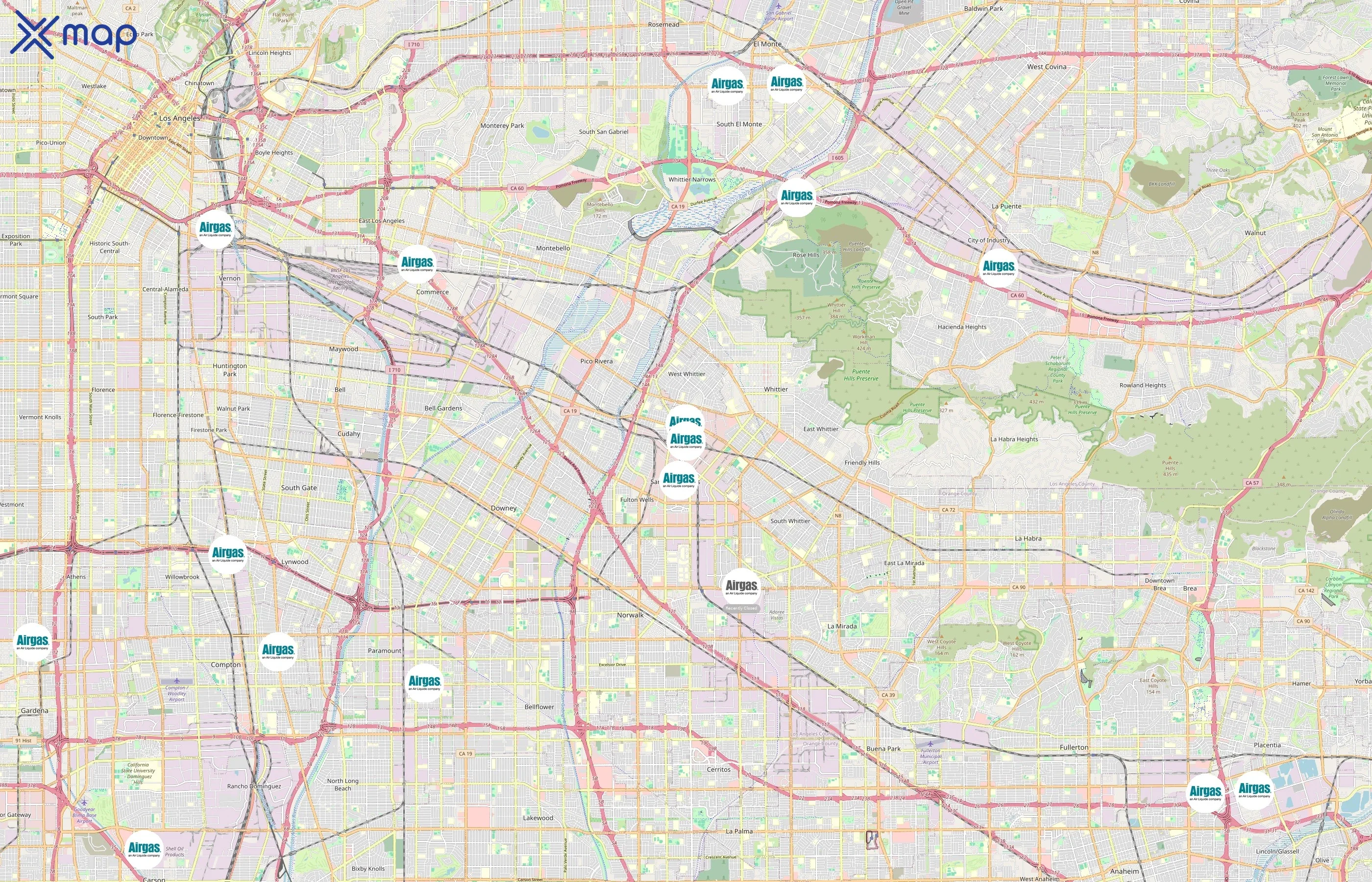 Airgas area coverage