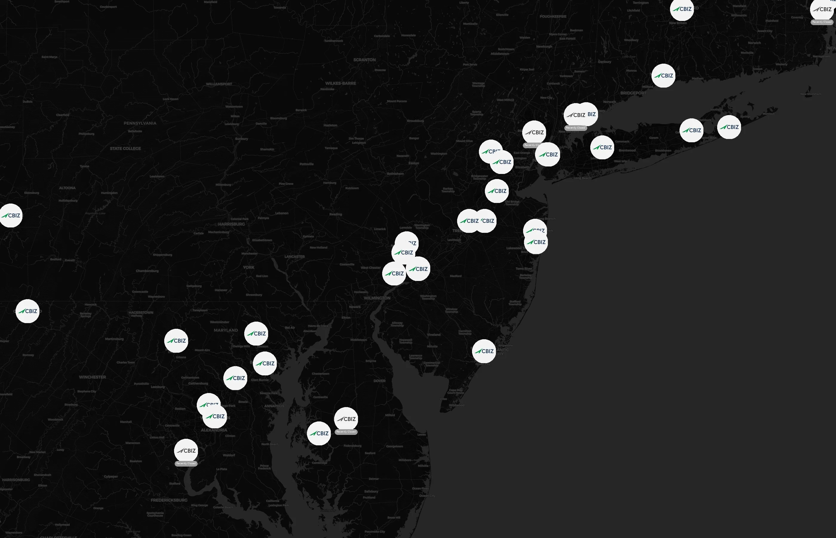 CBIZ city distribution