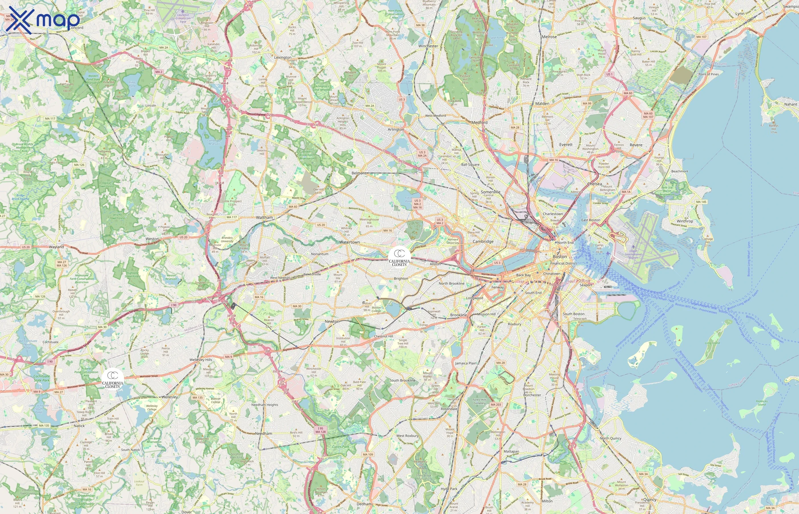 California Closets area coverage