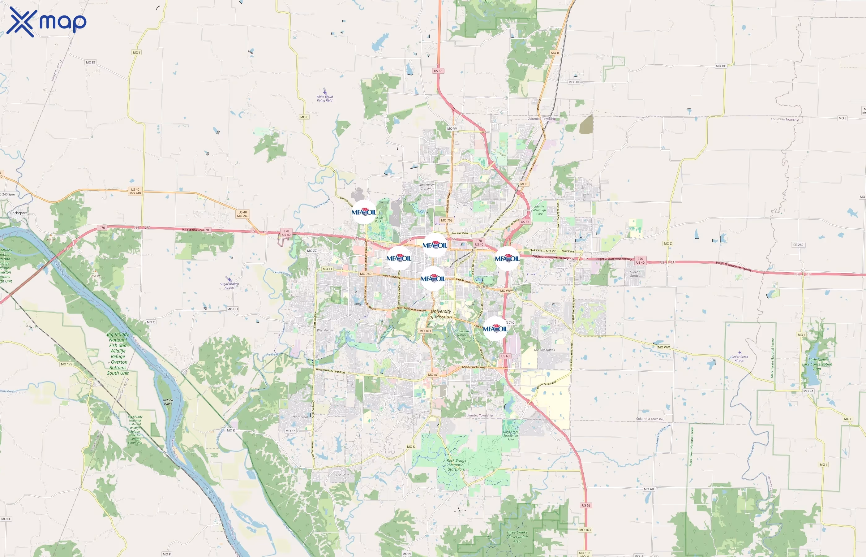 MFA Oil Company area coverage