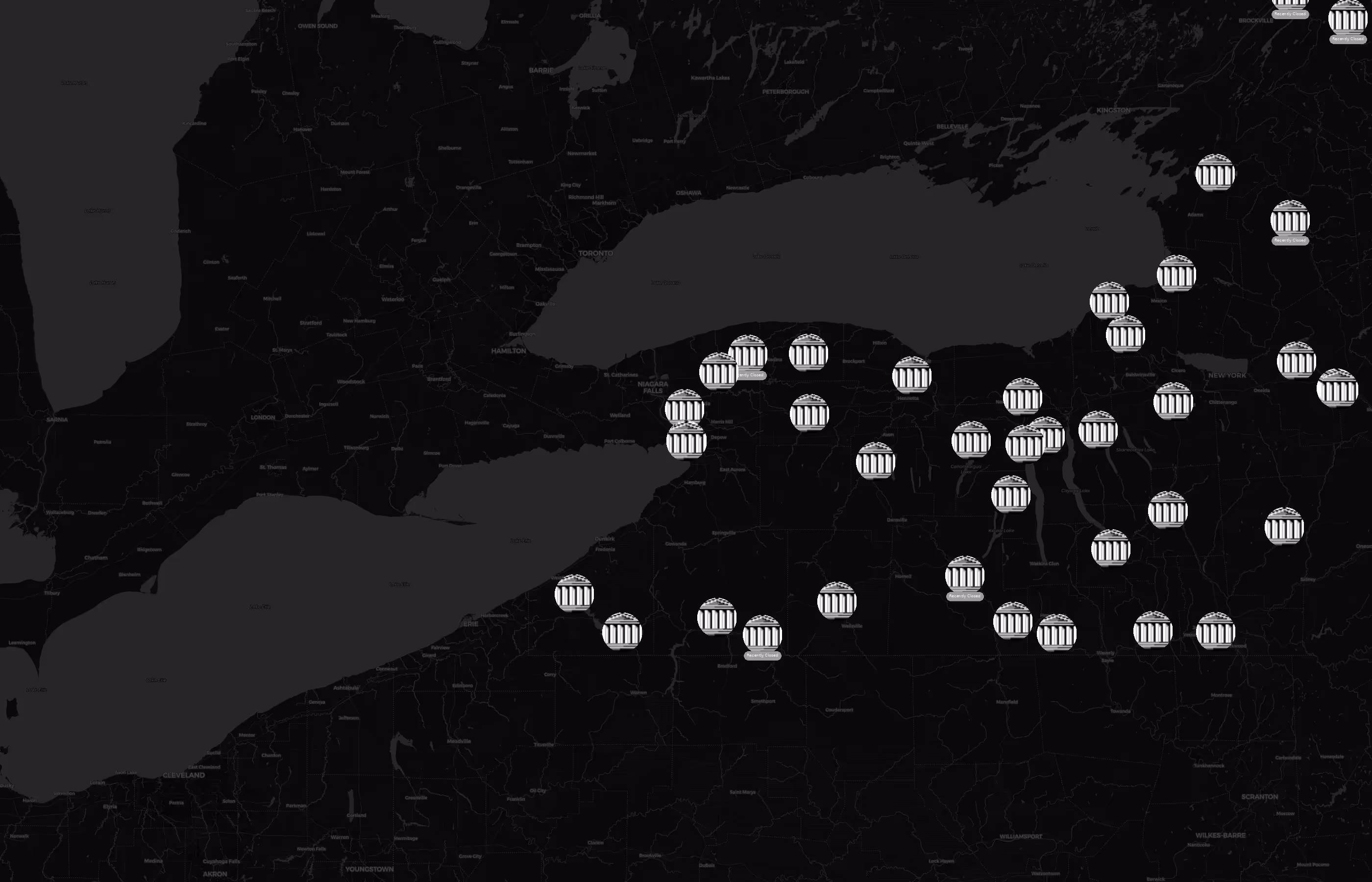 New York State Unified Court System city distribution
