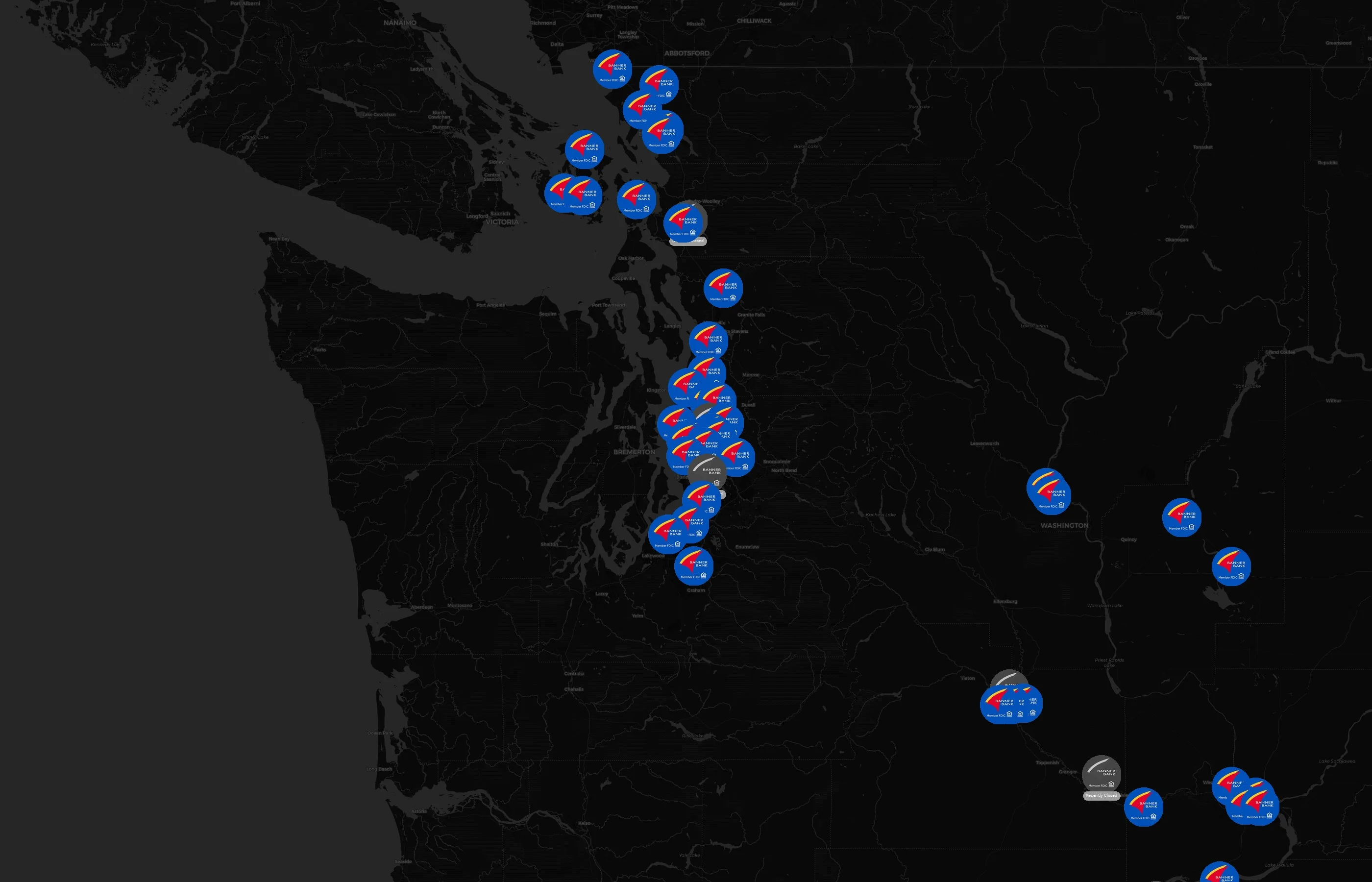 Banner Bank city distribution