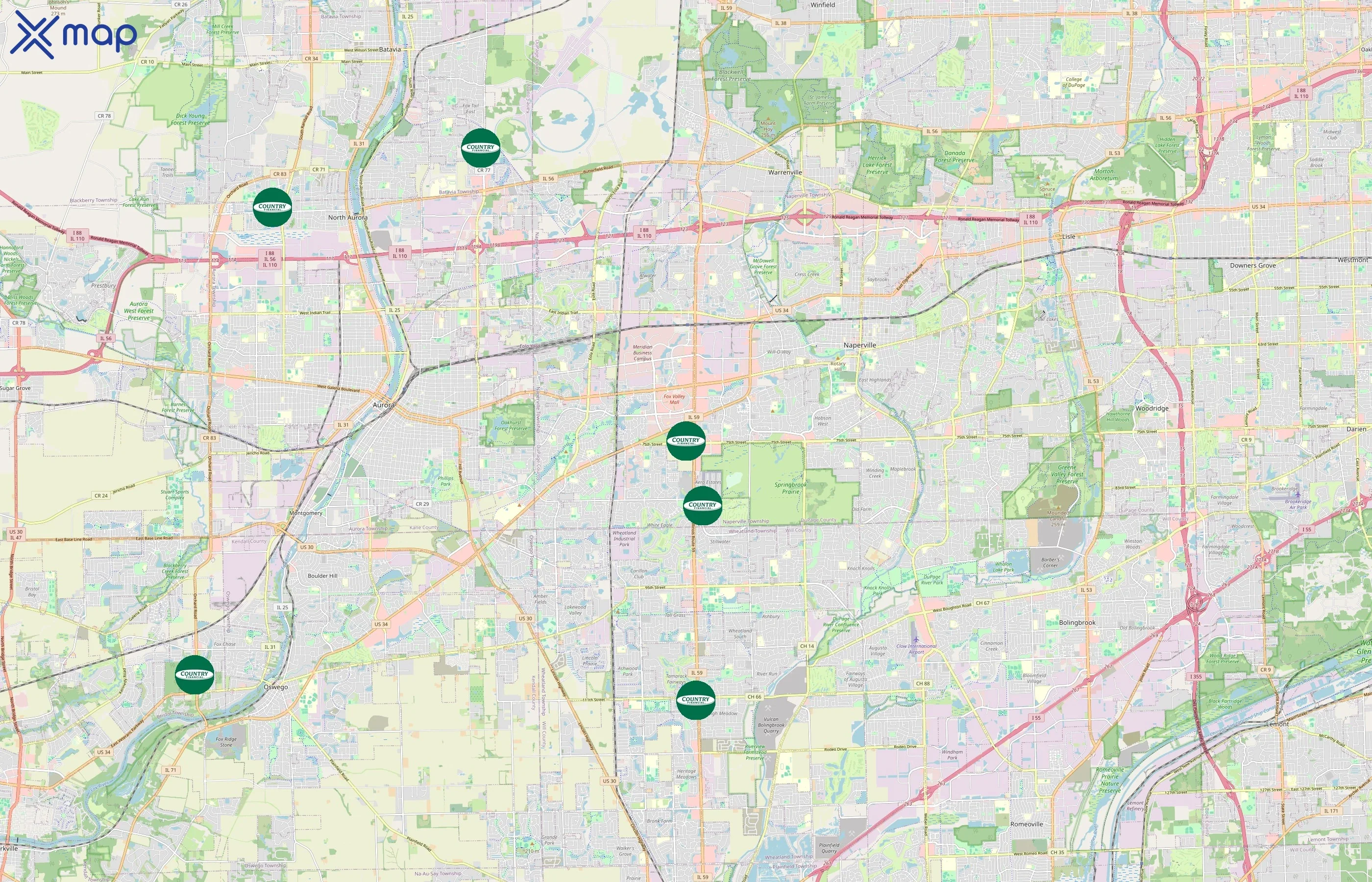 Country Financial area coverage