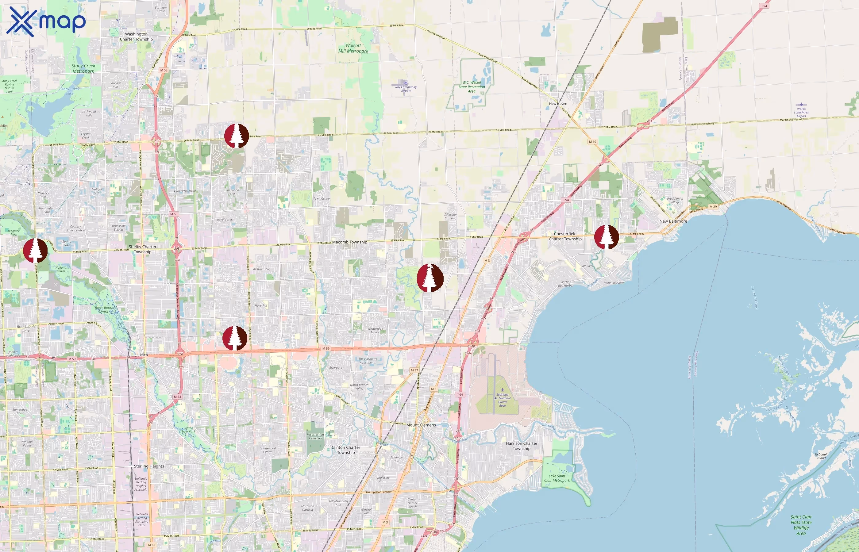 Redwood area coverage