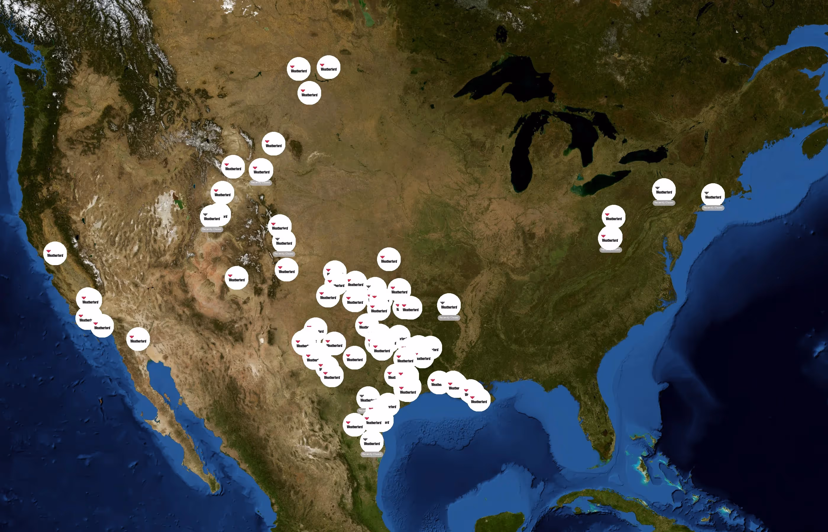 Weatherford International state distribution