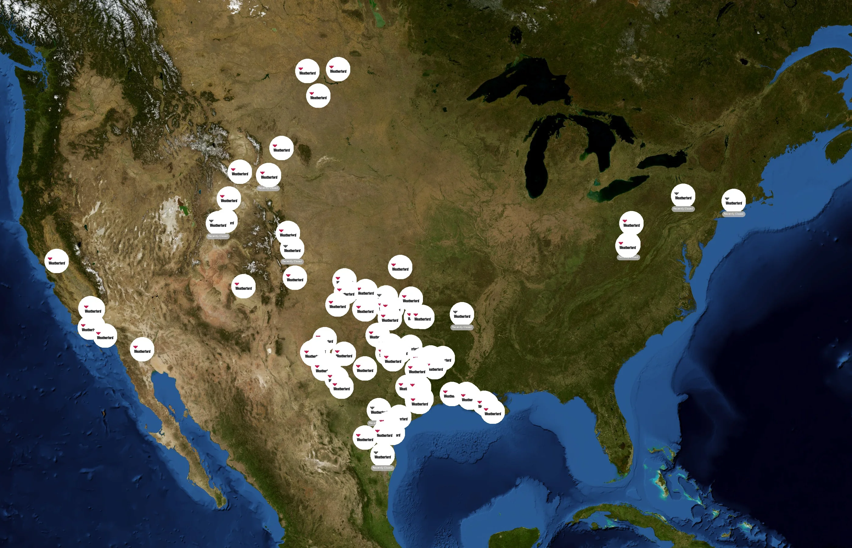 Weatherford International state distribution