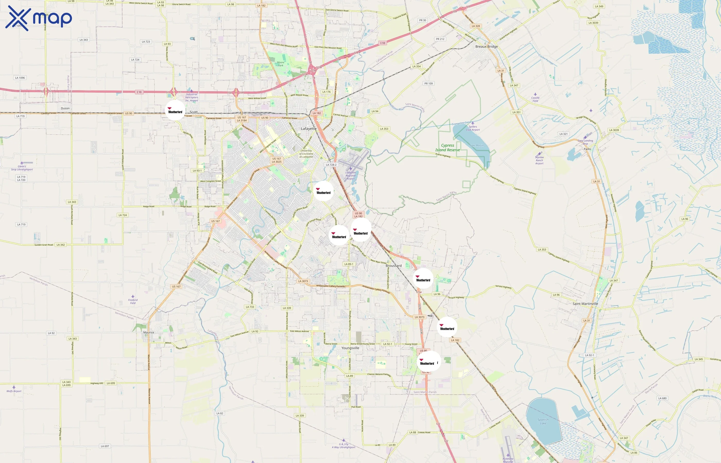Weatherford International area coverage