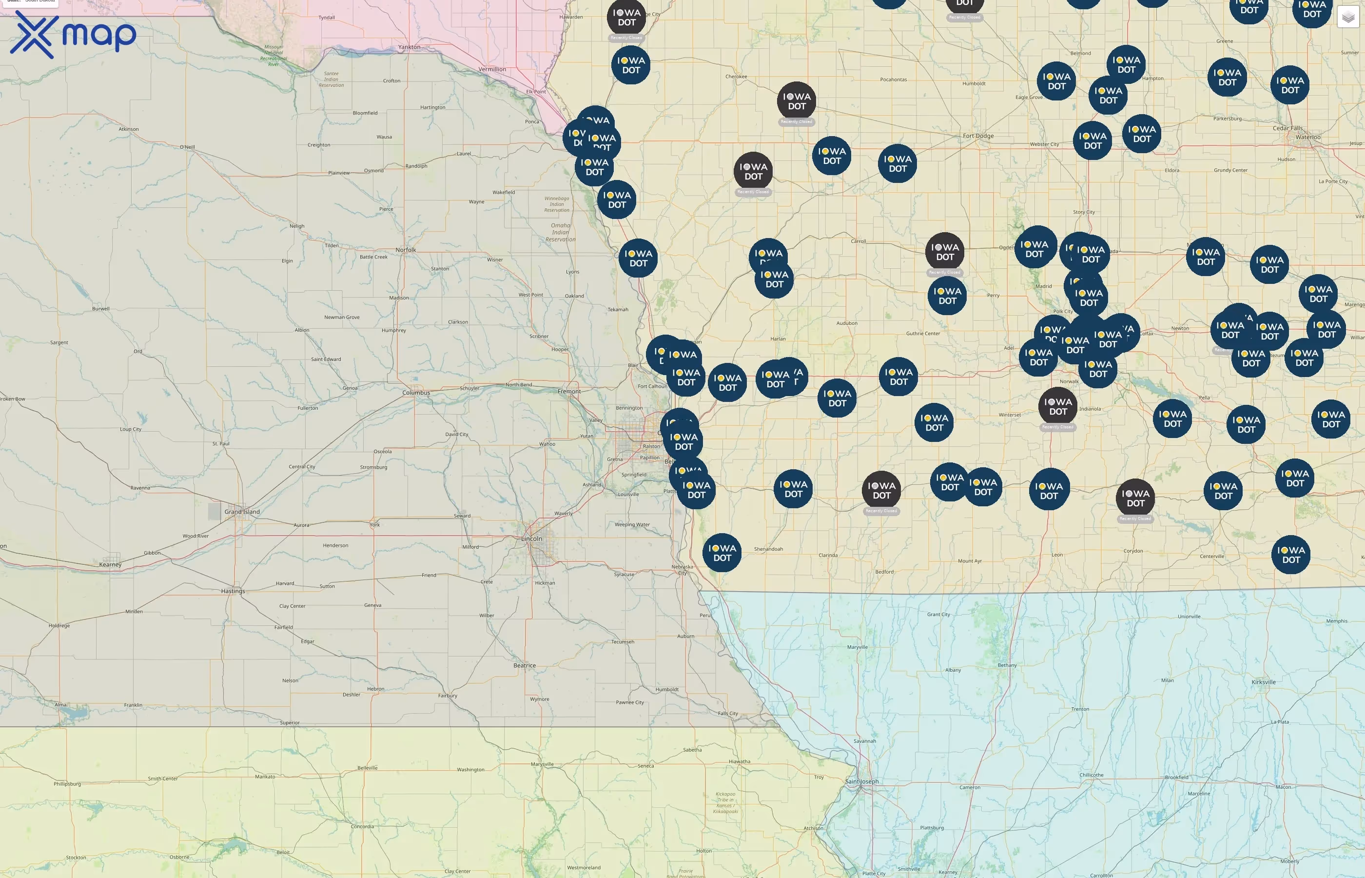 Iowa Department of Transportation street hotspots