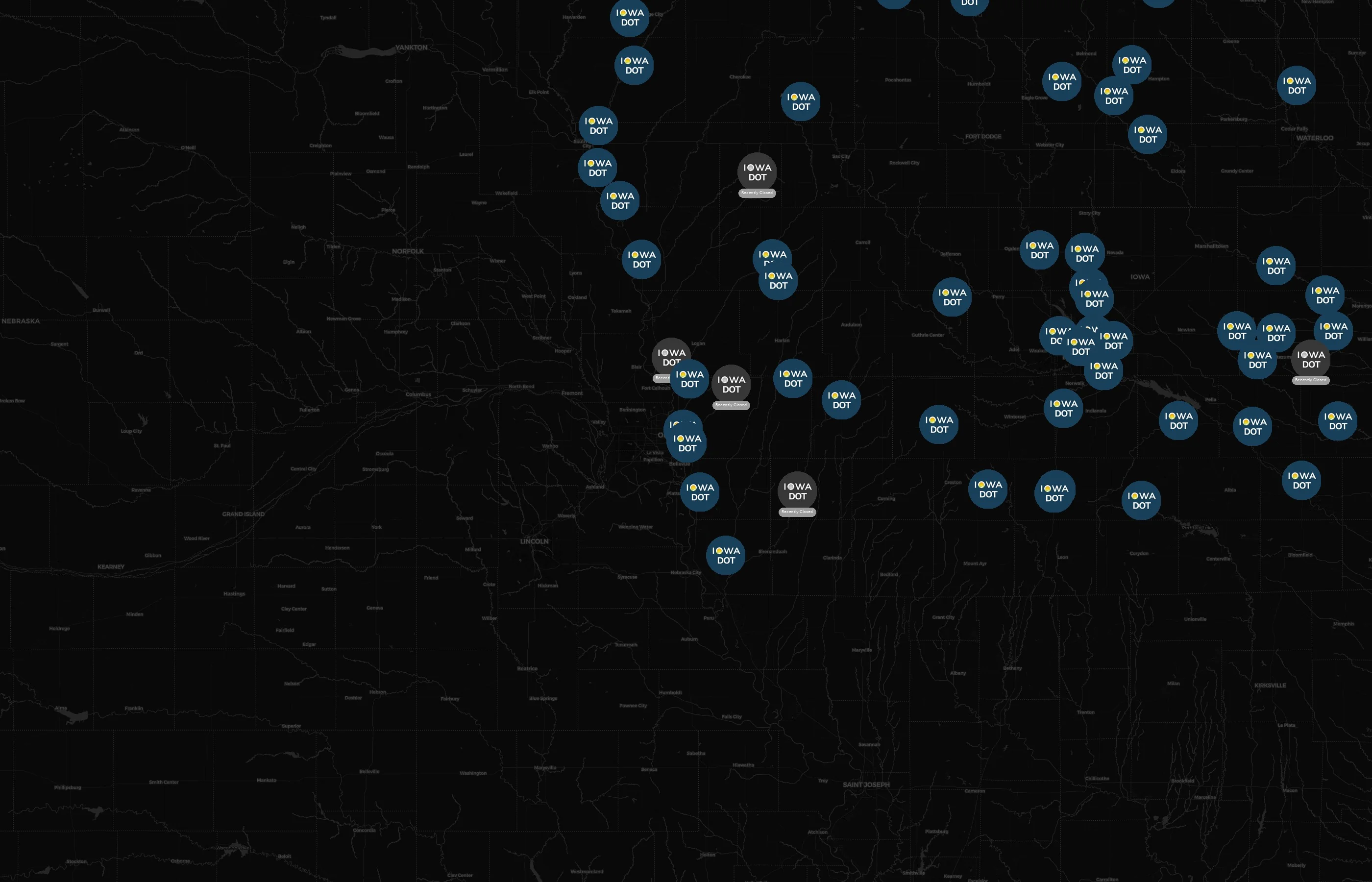 Iowa Department of Transportation city distribution