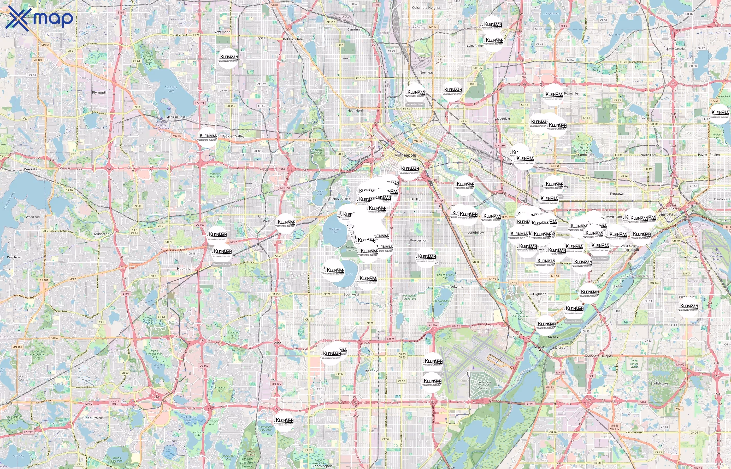 KRC Apartments area coverage