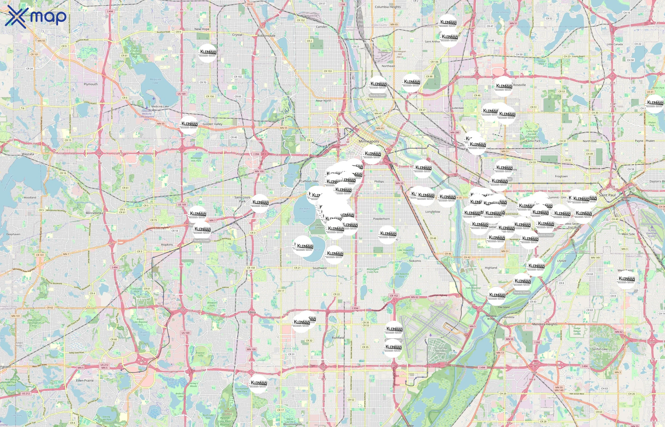 KRC Apartments area coverage