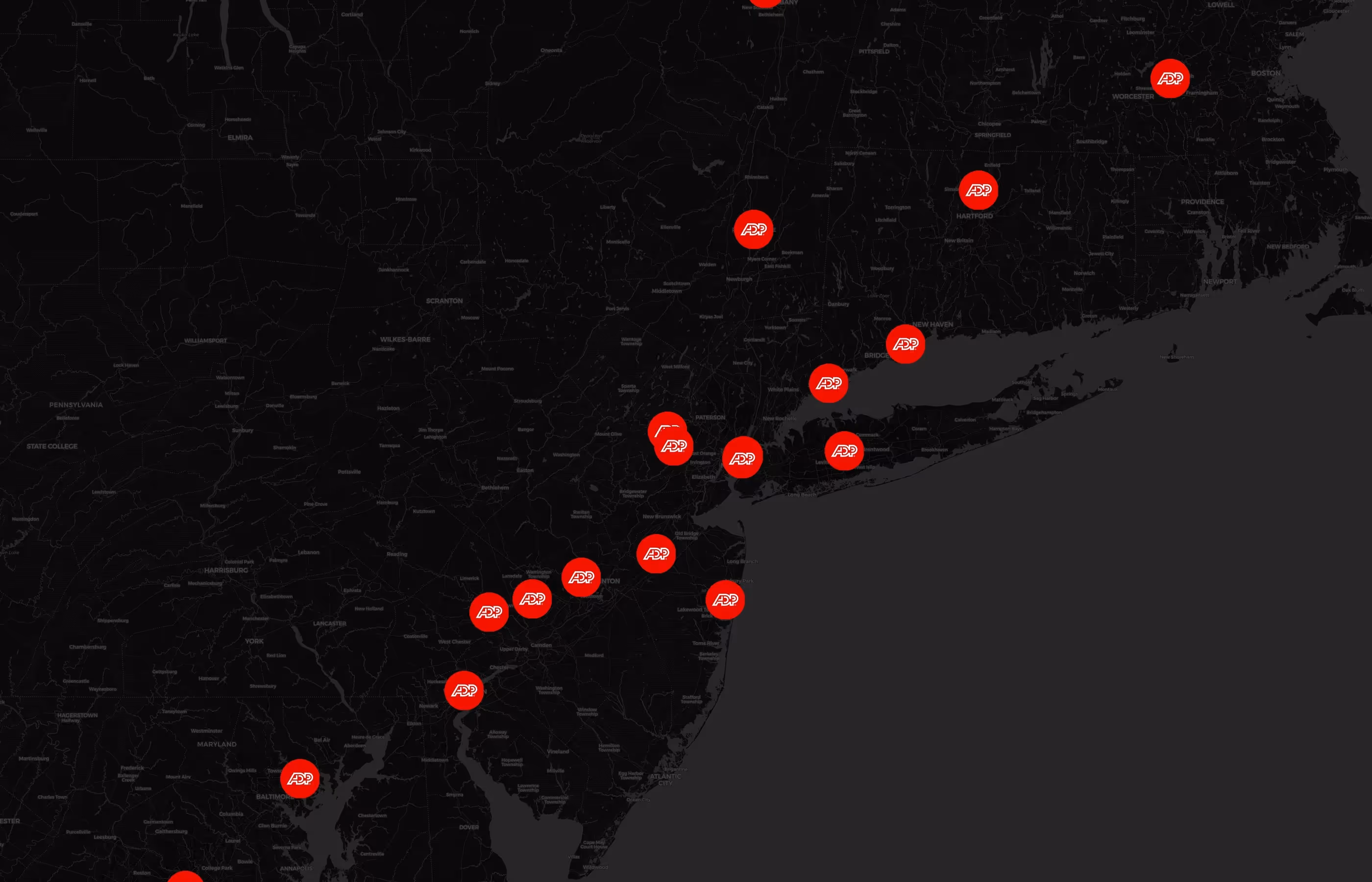 ADP city distribution