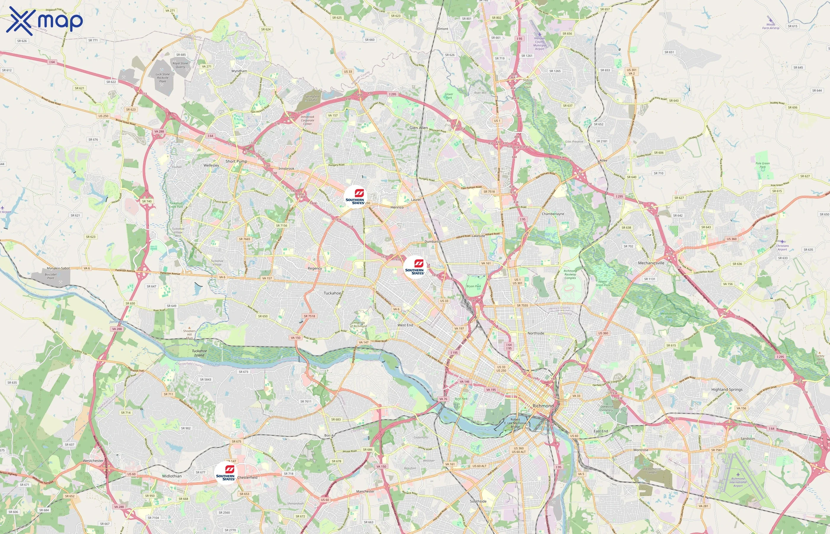 Southern States Cooperative area coverage