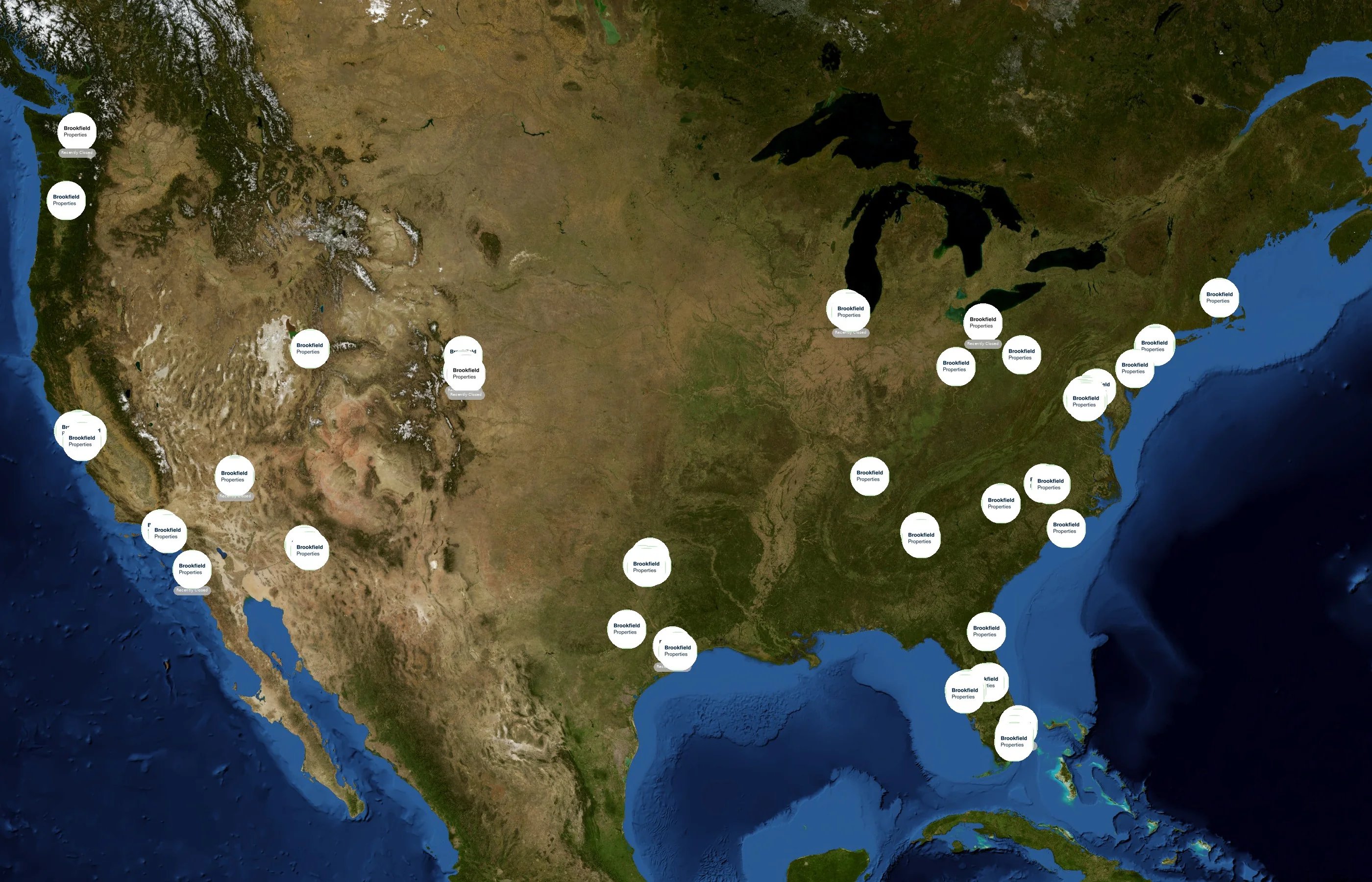 Brookfield Properties state distribution