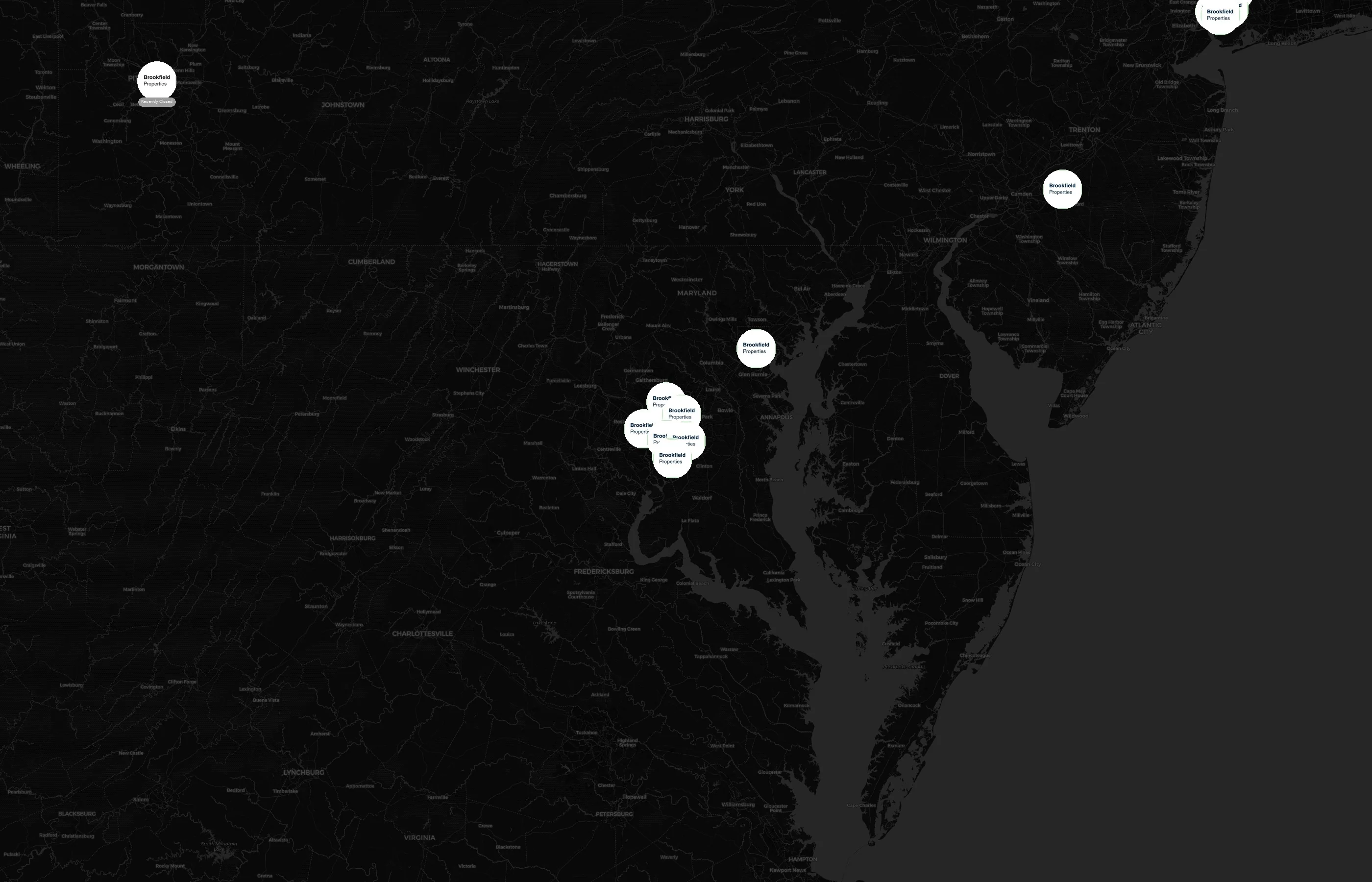 Brookfield Properties city distribution