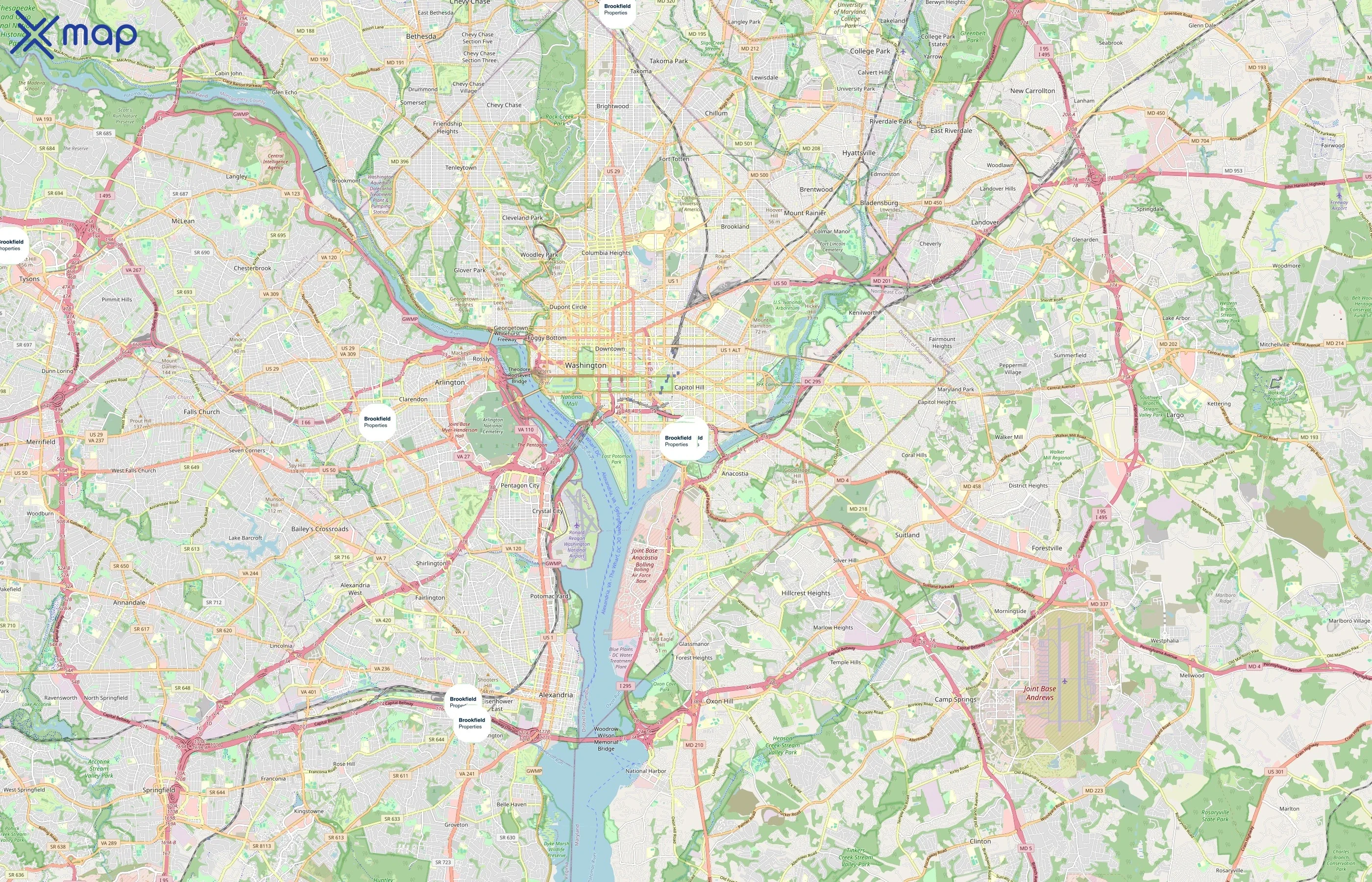 Brookfield Properties area coverage