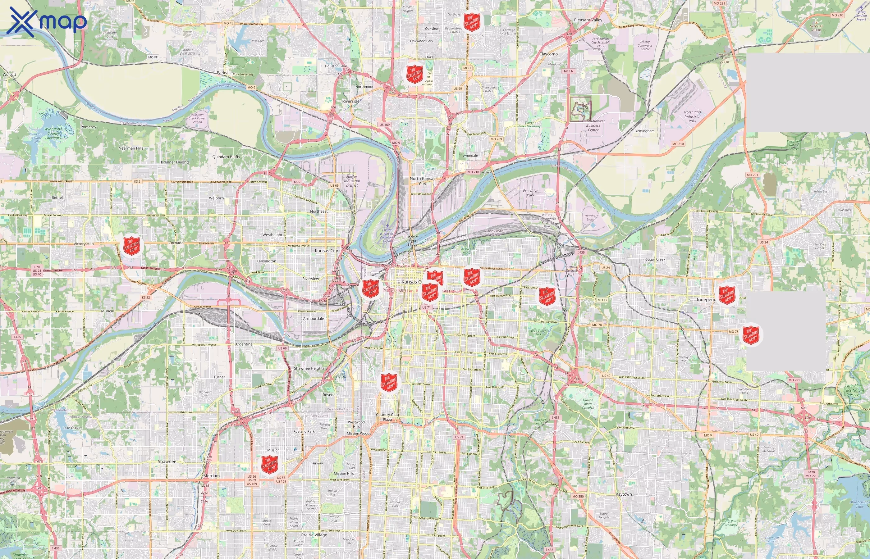 The Salvation Army area coverage