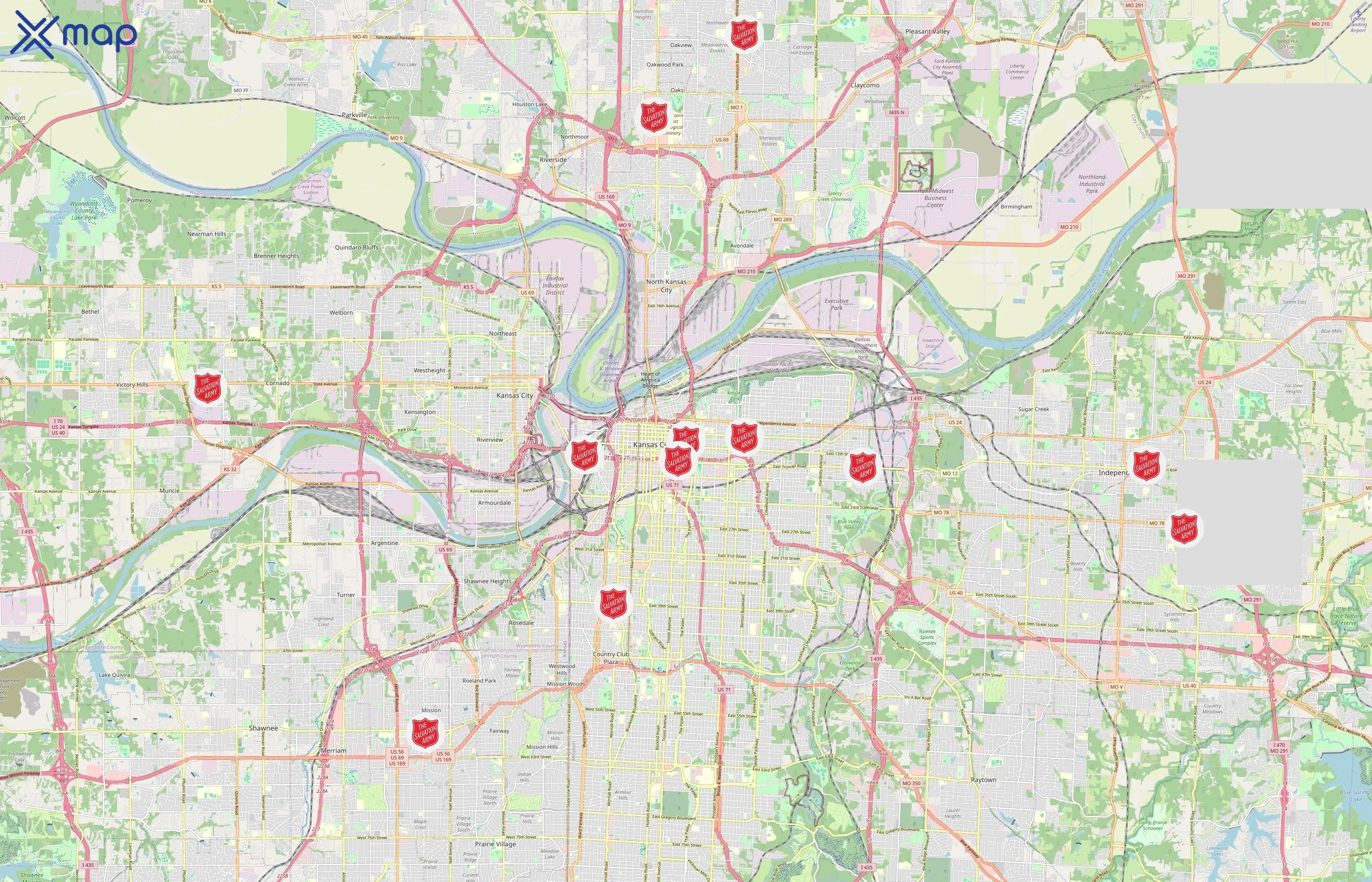 The Salvation Army area coverage