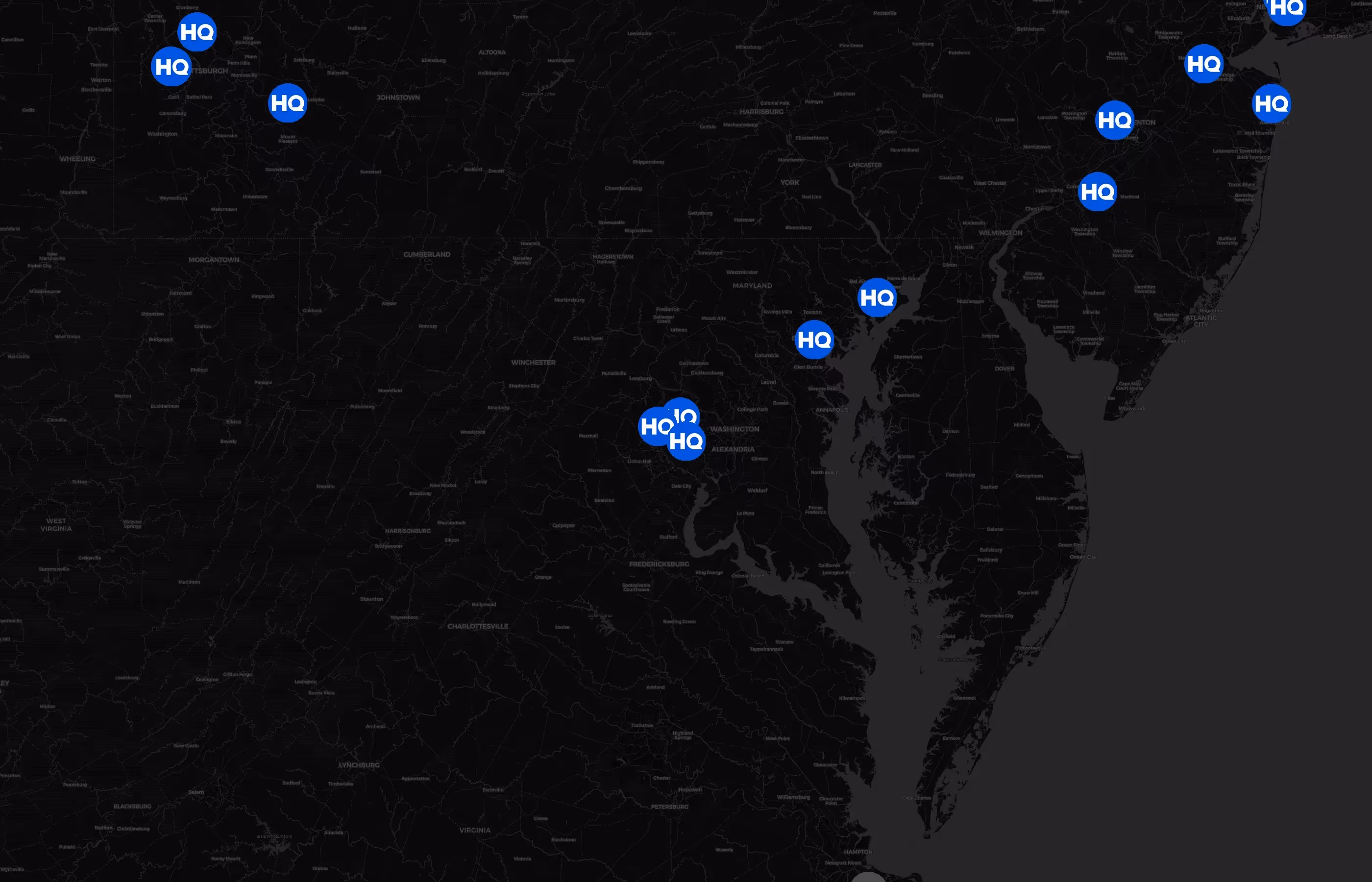 HQ city distribution