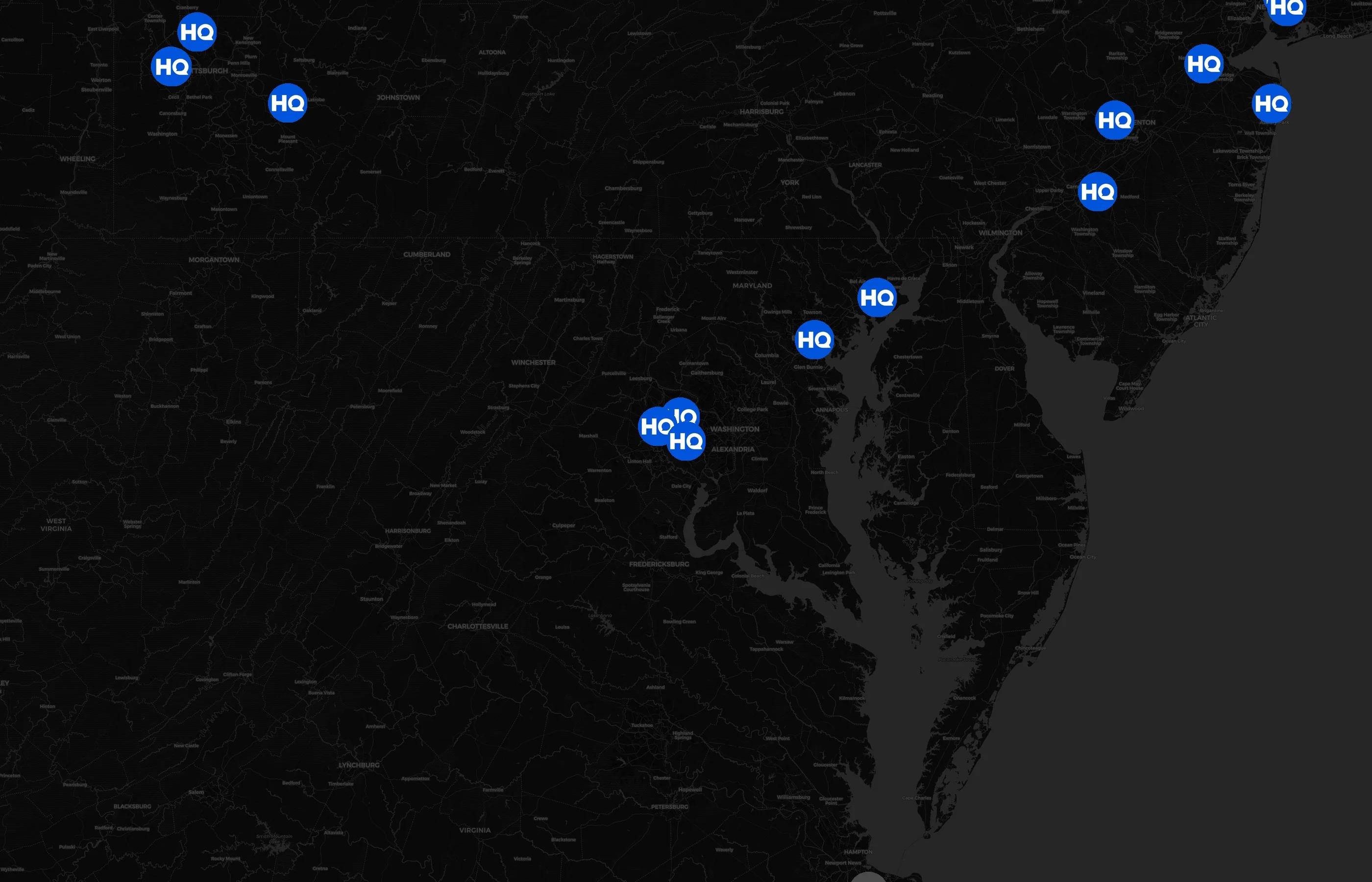 HQ city distribution