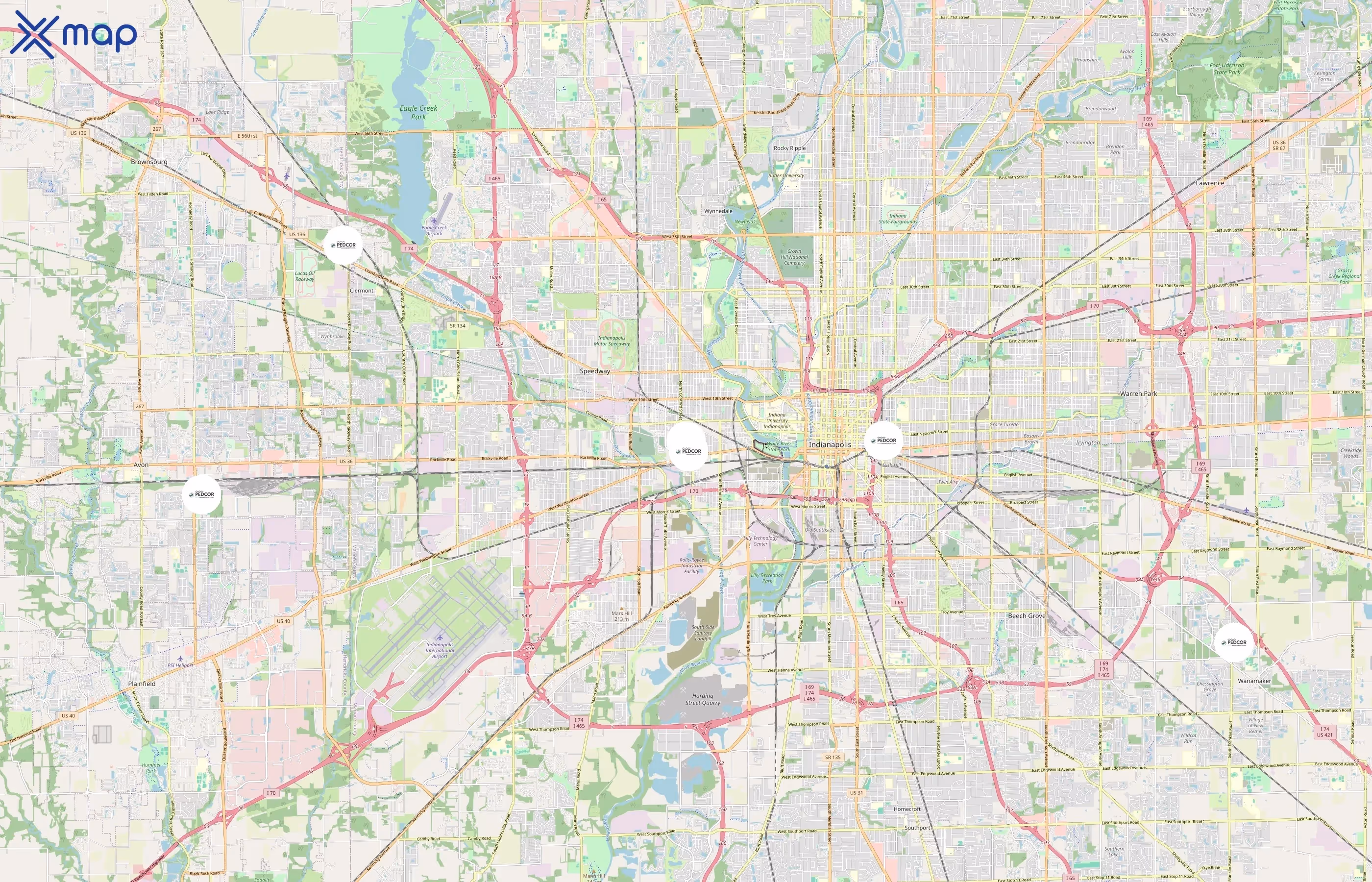 Pedcor area coverage