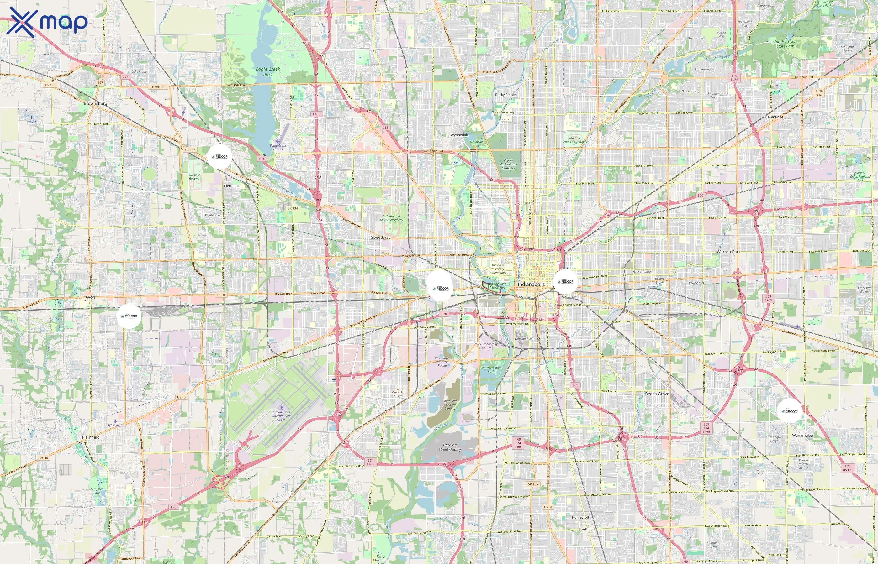 Pedcor area coverage