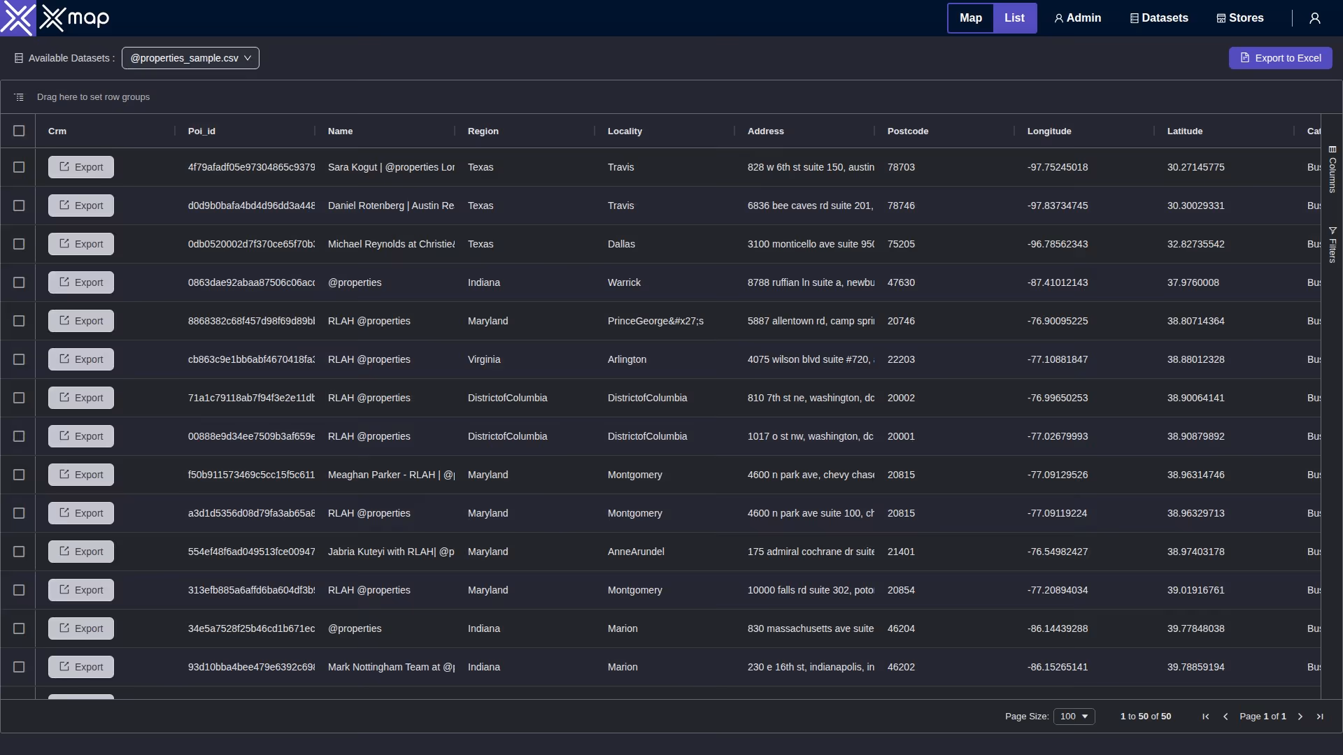 @properties data table