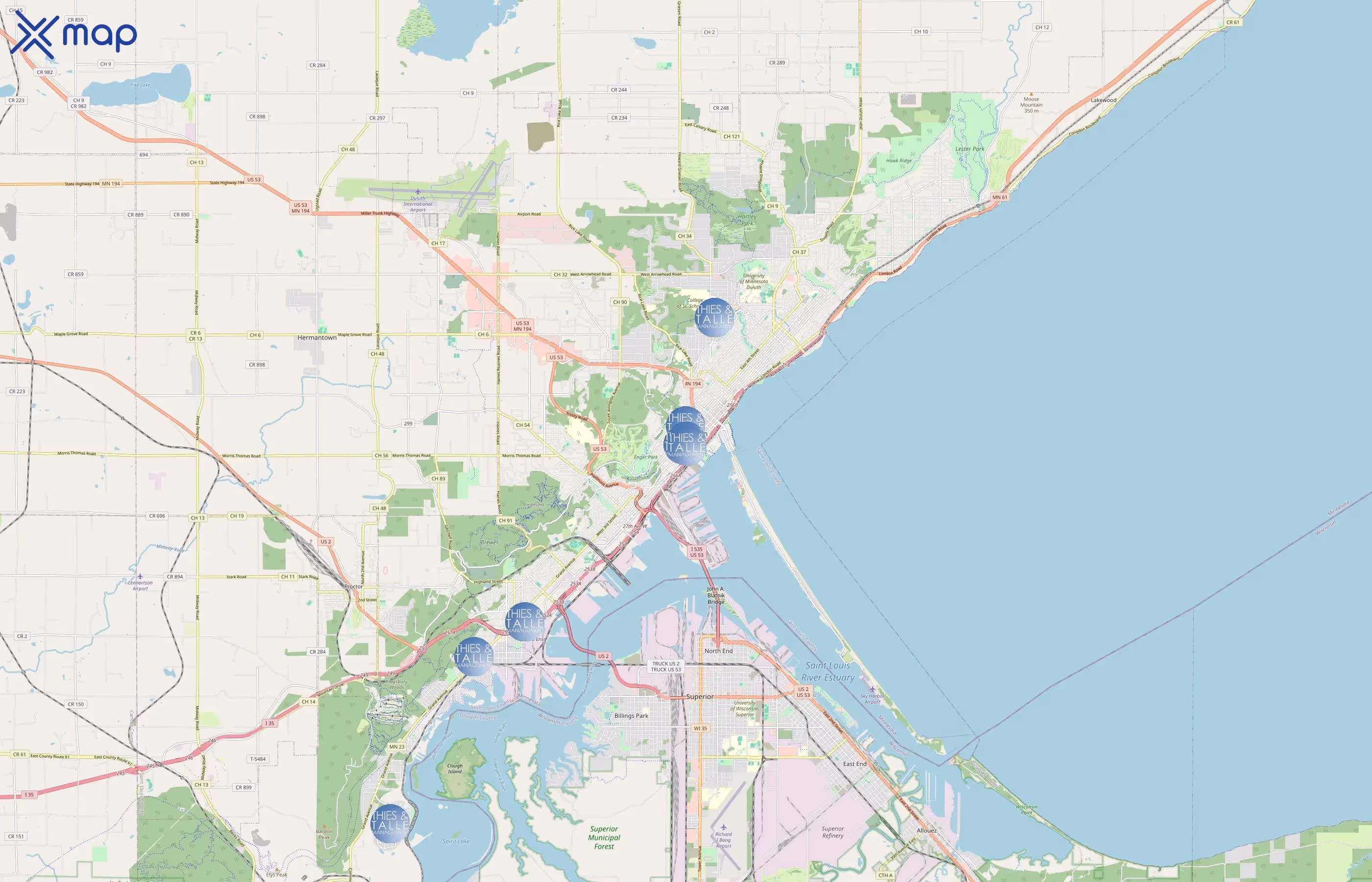 Thies & Talle Management area coverage
