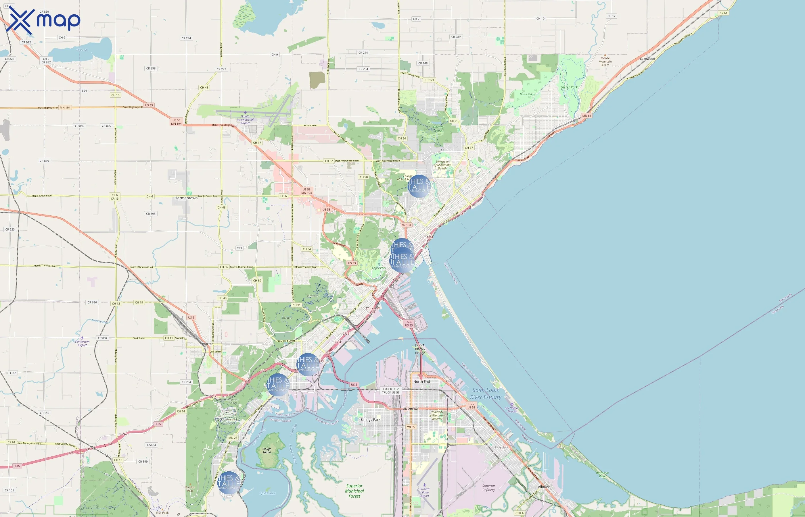 Thies & Talle Management area coverage