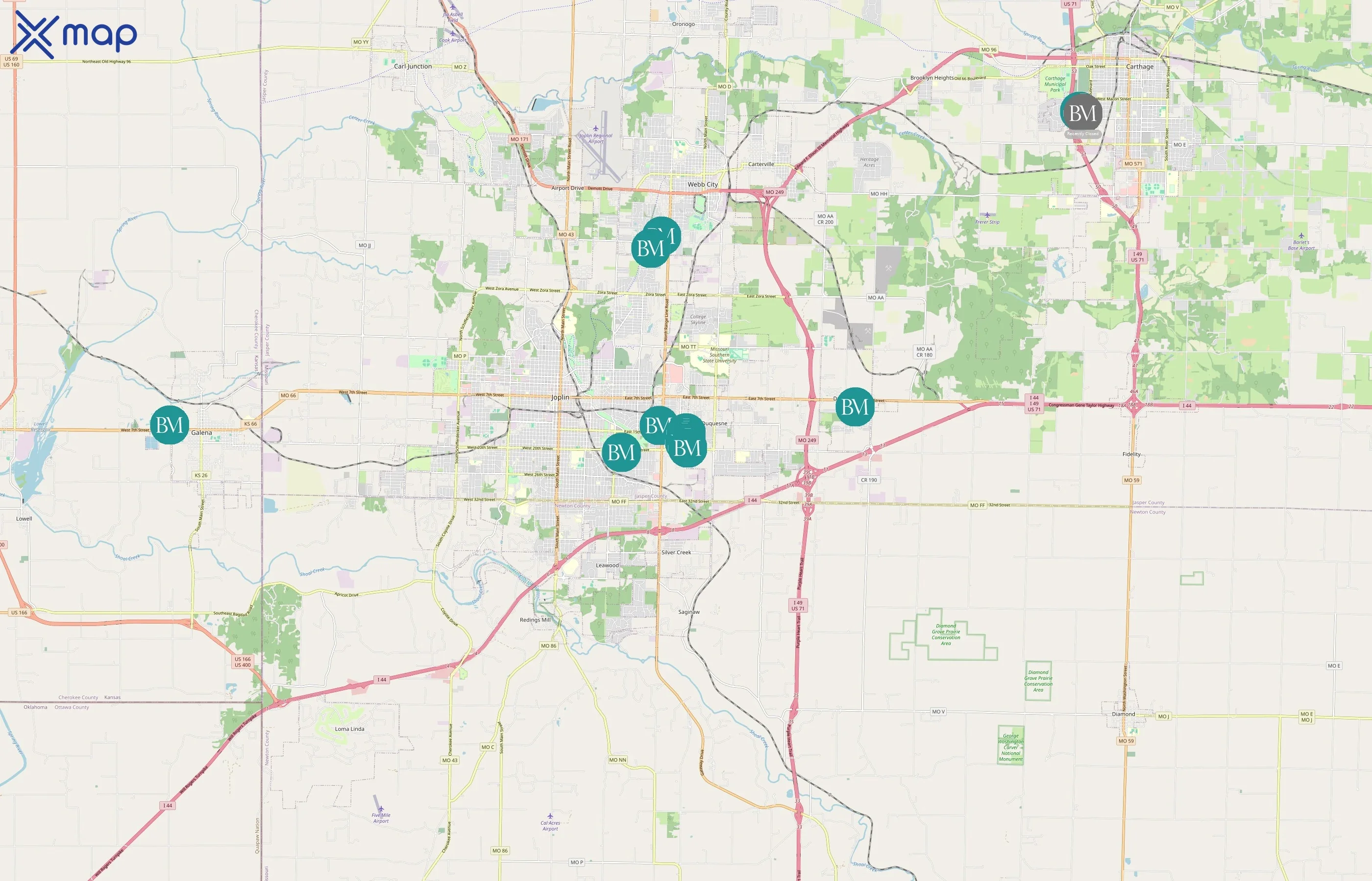Bell Management, Inc. area coverage