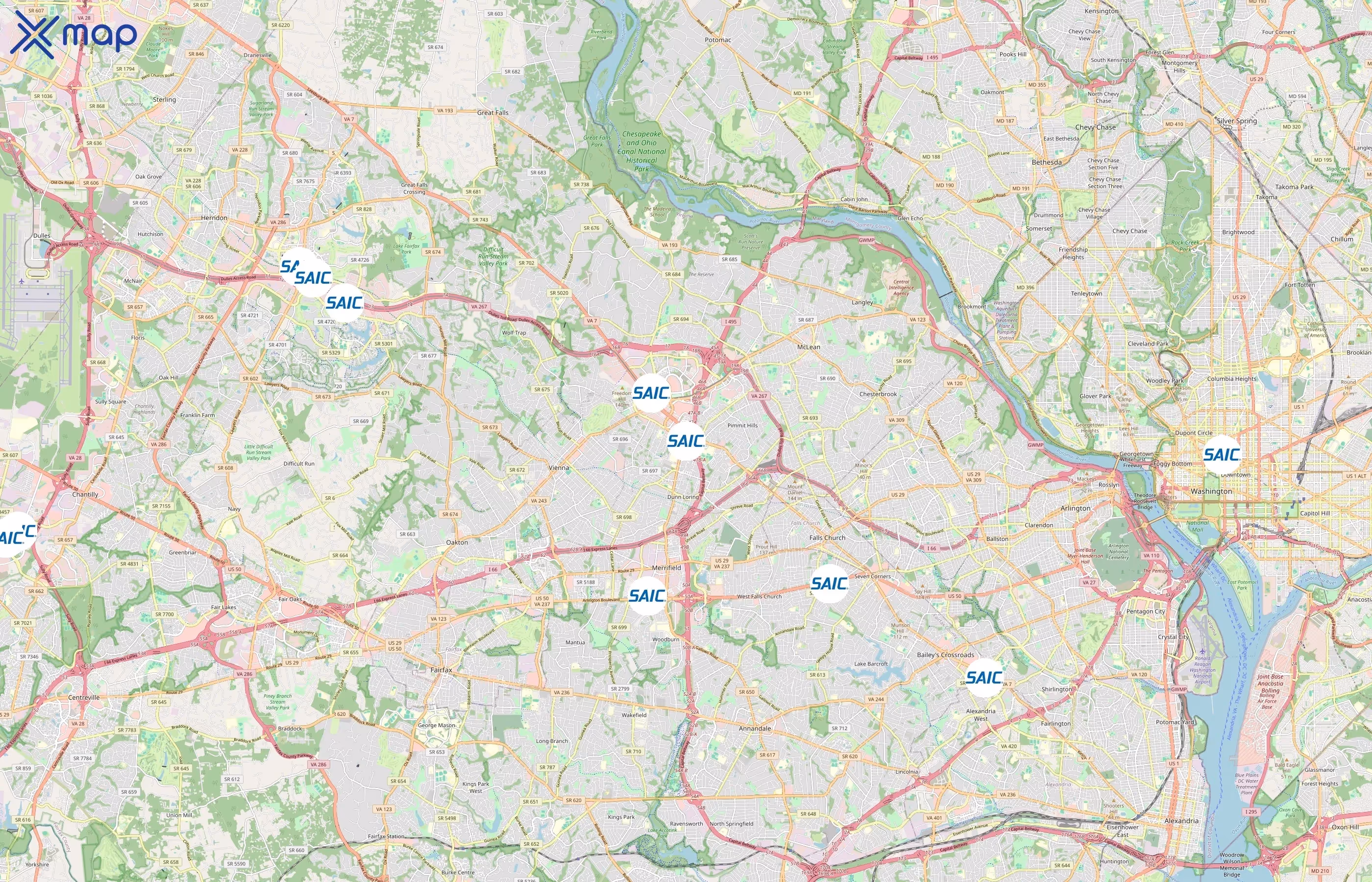 SAIC area coverage