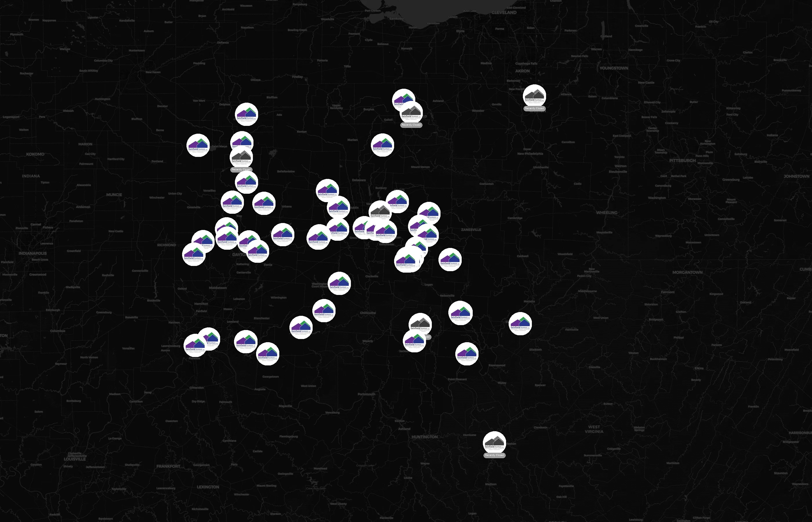 Fairfield Homes city distribution