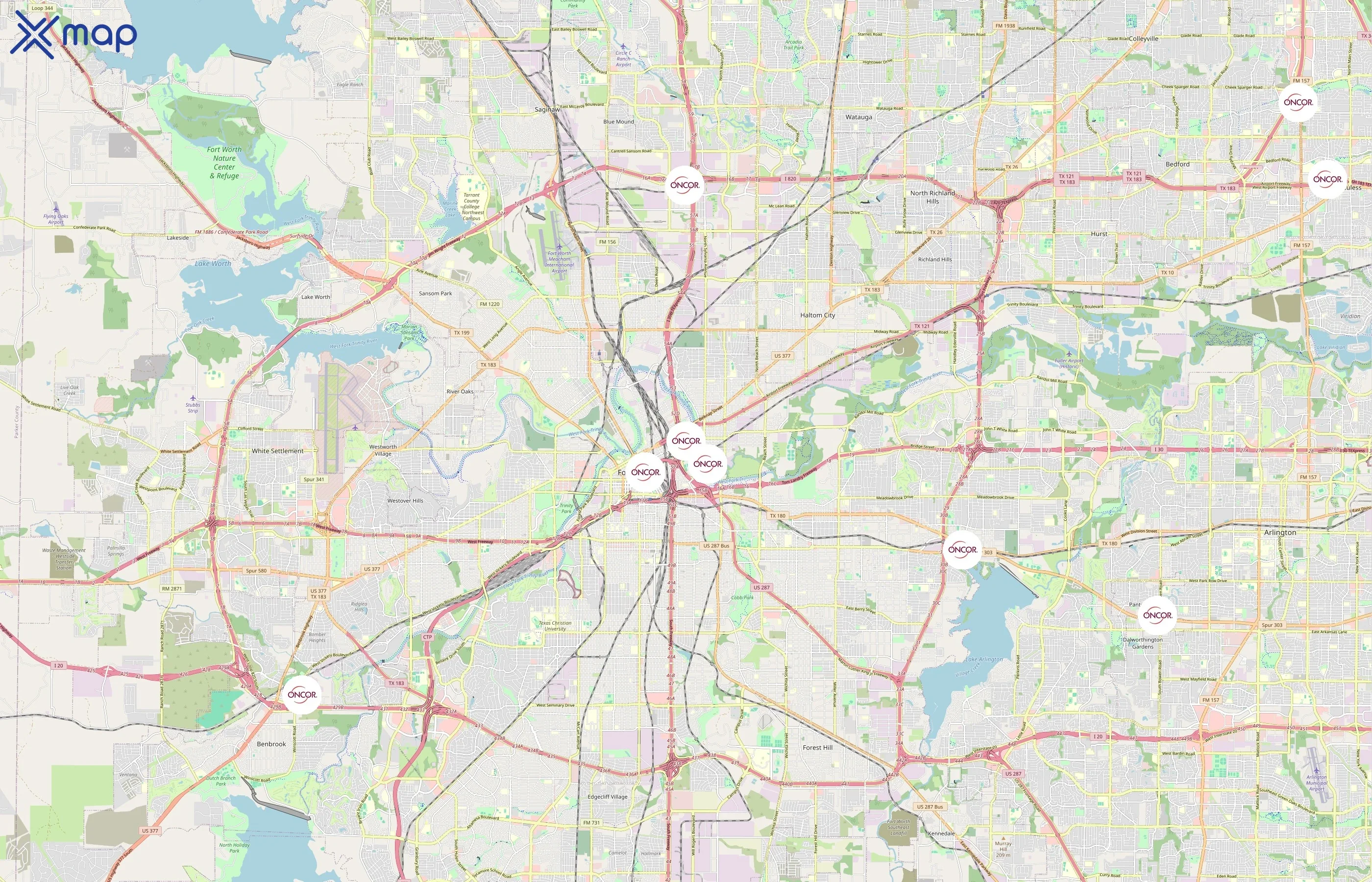 Oncor Electric Delivery area coverage
