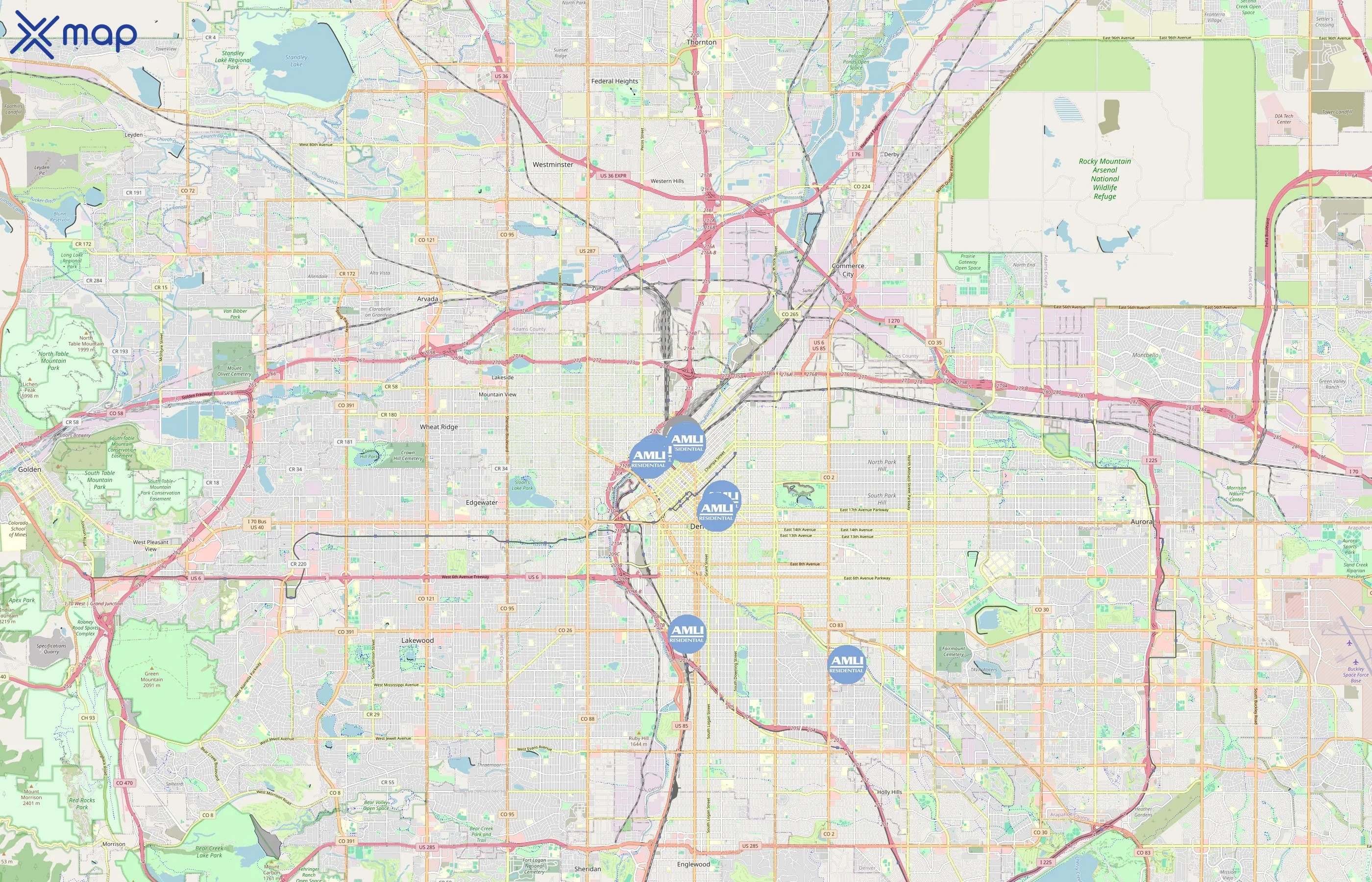 AMLI Residential area coverage