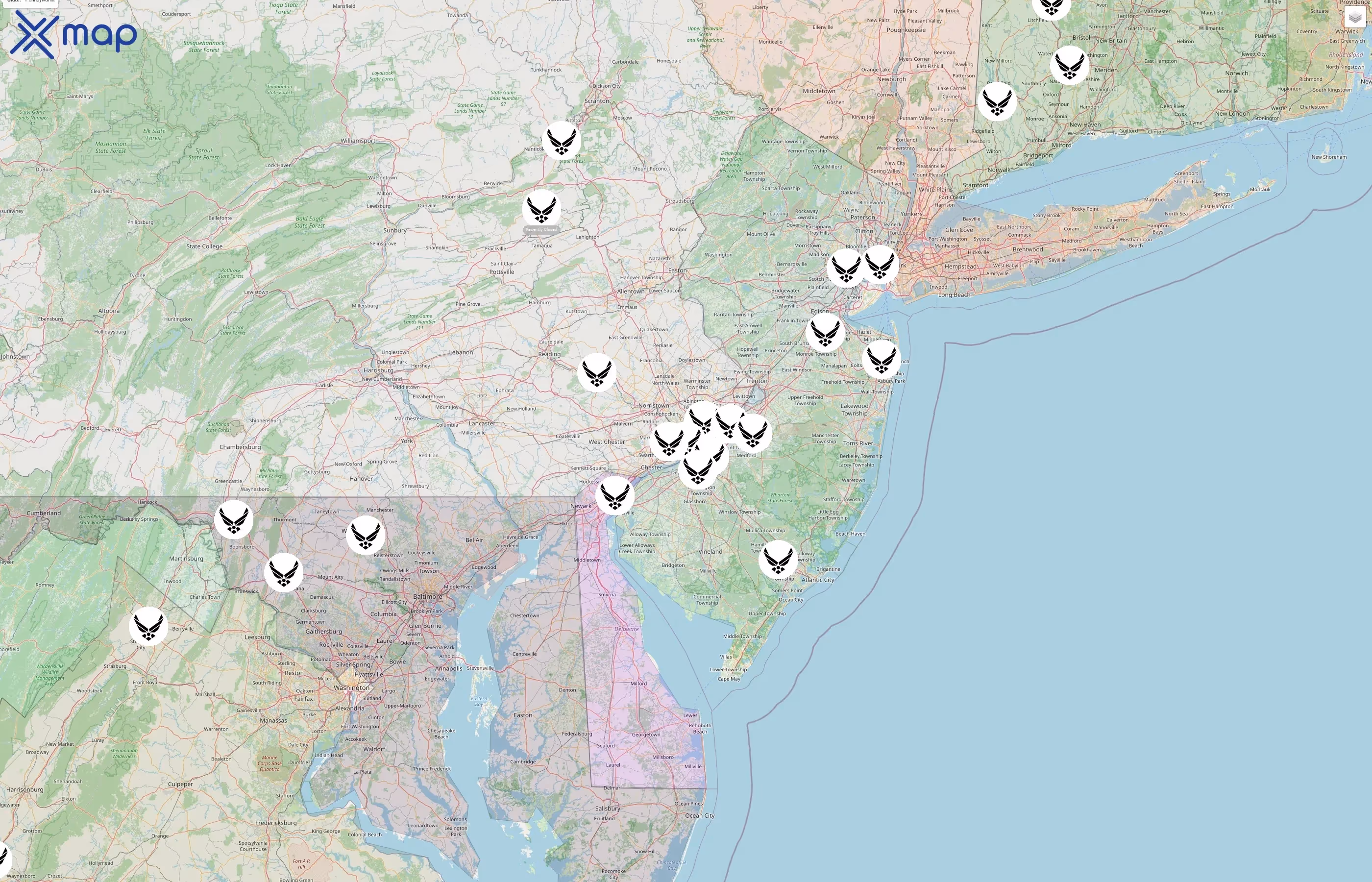 U.S. Air Force Recruiting street hotspots