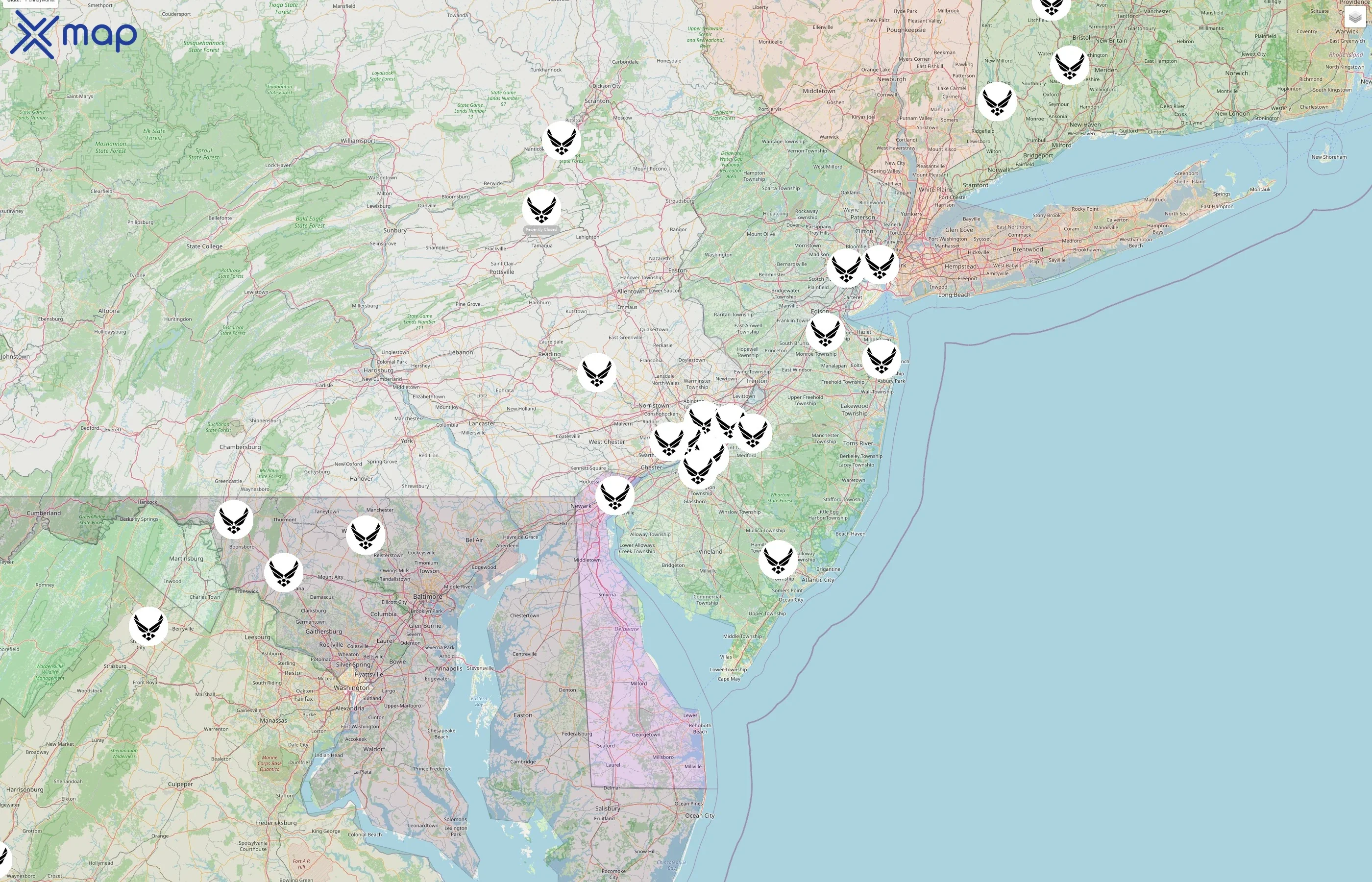 U.S. Air Force Recruiting street hotspots
