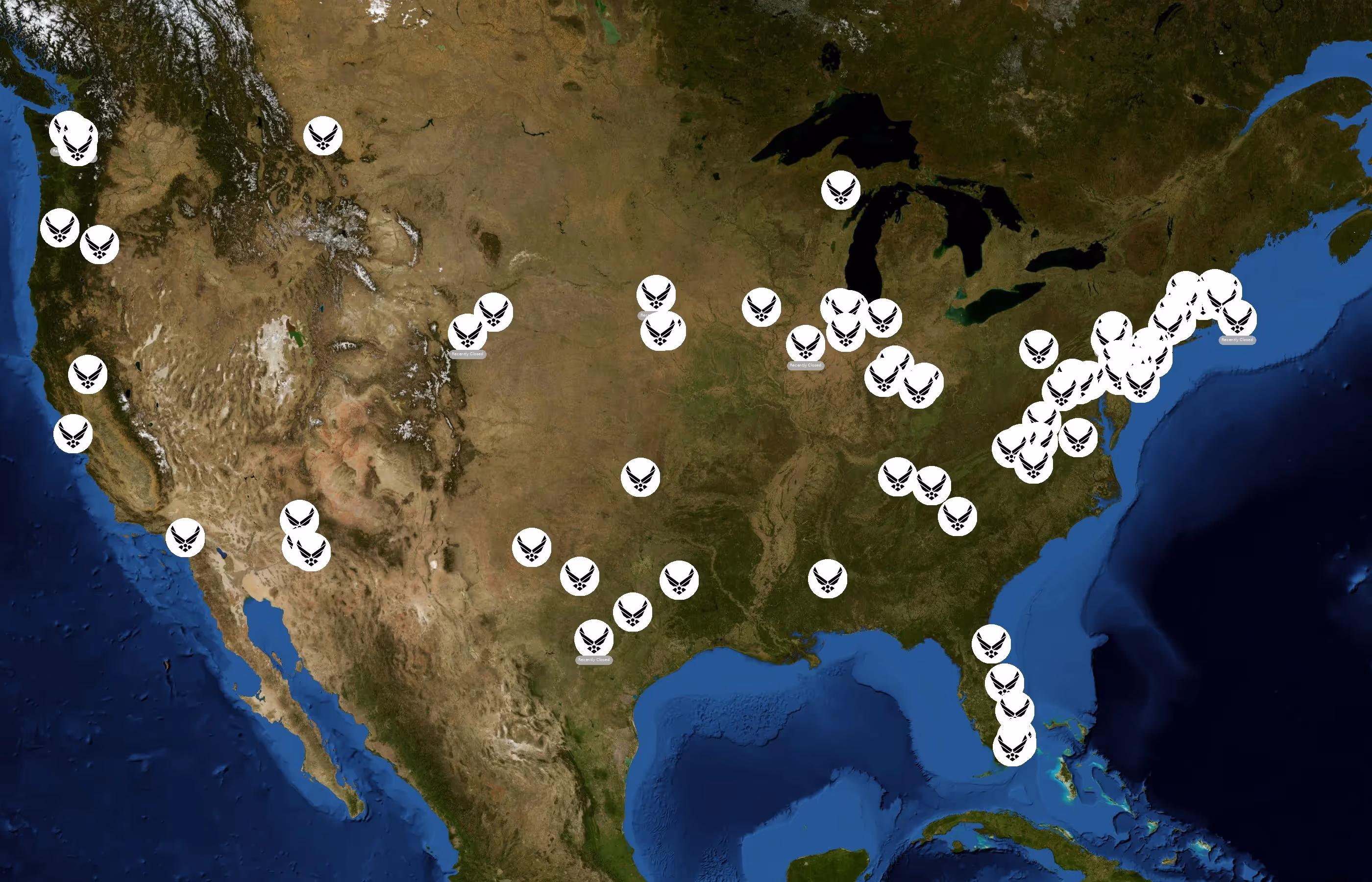 U.S. Air Force Recruiting state distribution